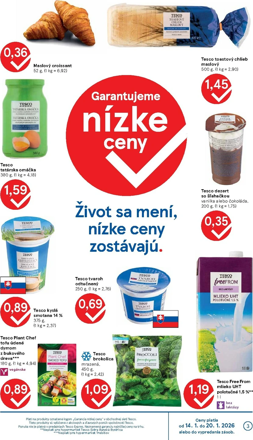 Page 3 of Aktuálny tesco leták platný od stredy 14.01 do 20.01