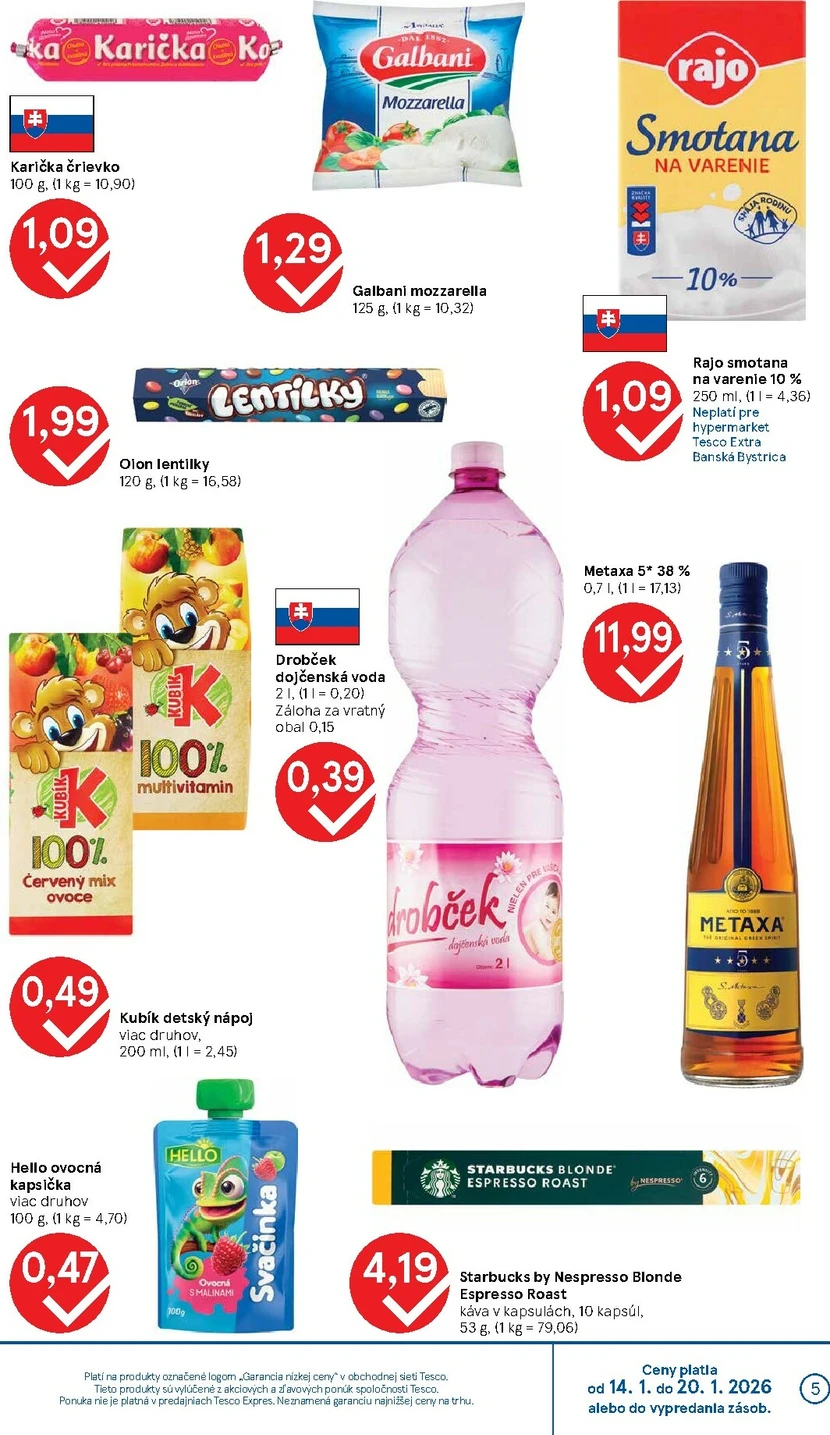 Page 5 of Aktuálny tesco leták platný od stredy 14.01 do 20.01