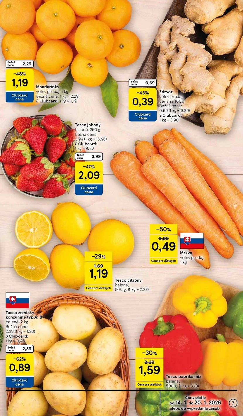 Page 7 of Aktuálny tesco leták platný od stredy 14.01 do 20.01
