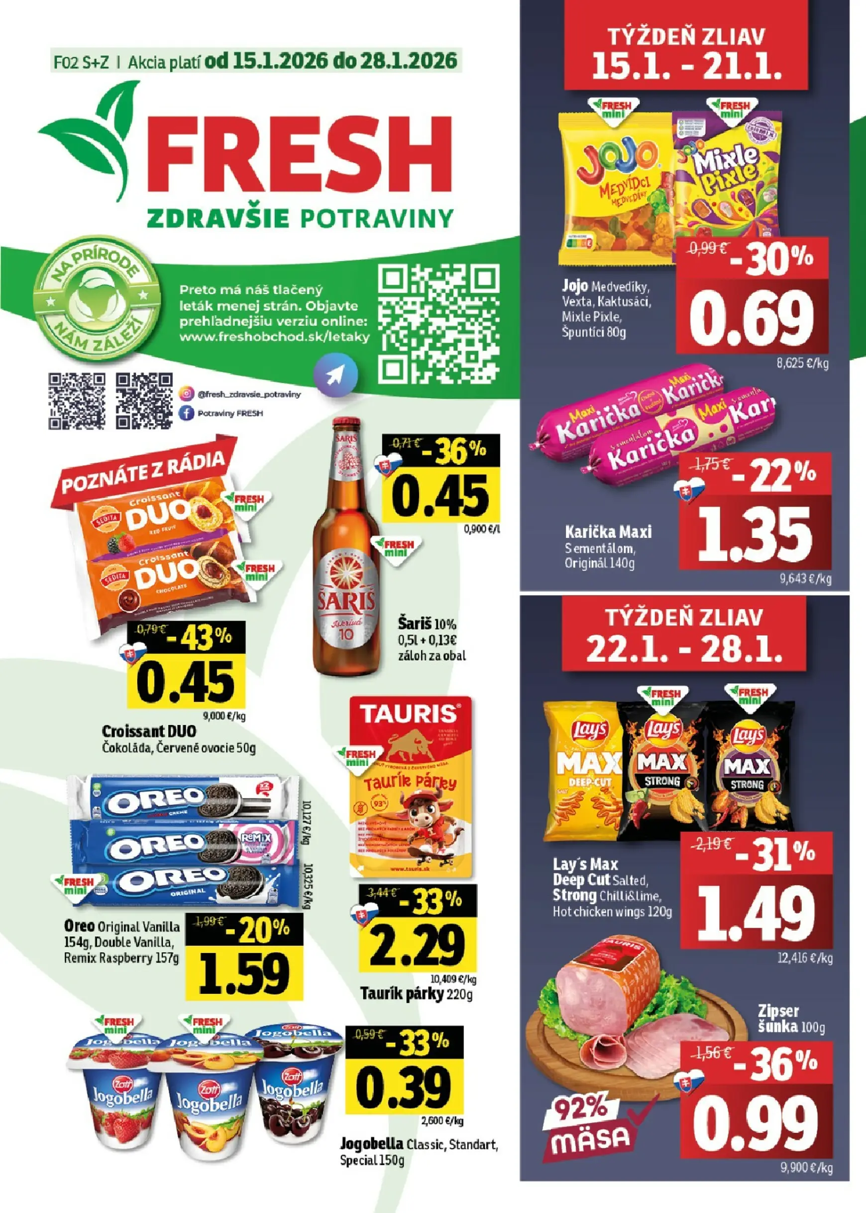Page 1 of Aktuálny fresh leták platný od štvrtka 15.01 do 28.01