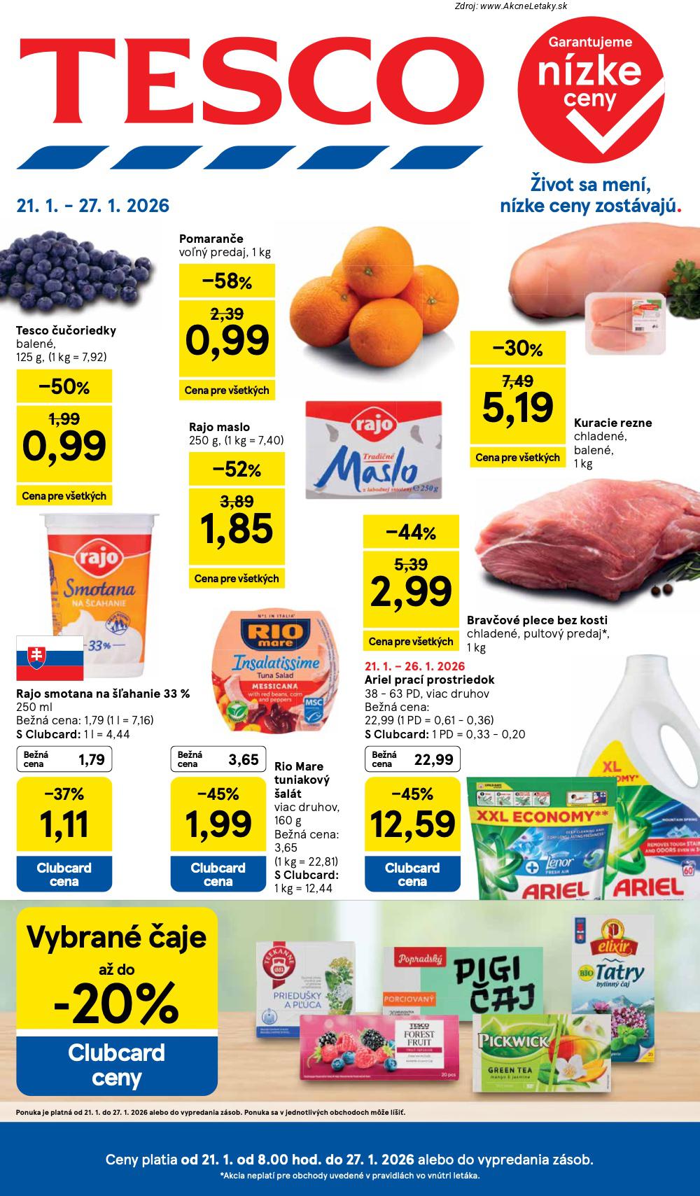 Aktuálny tesco leták platný od stredy 21.01 do 27.01