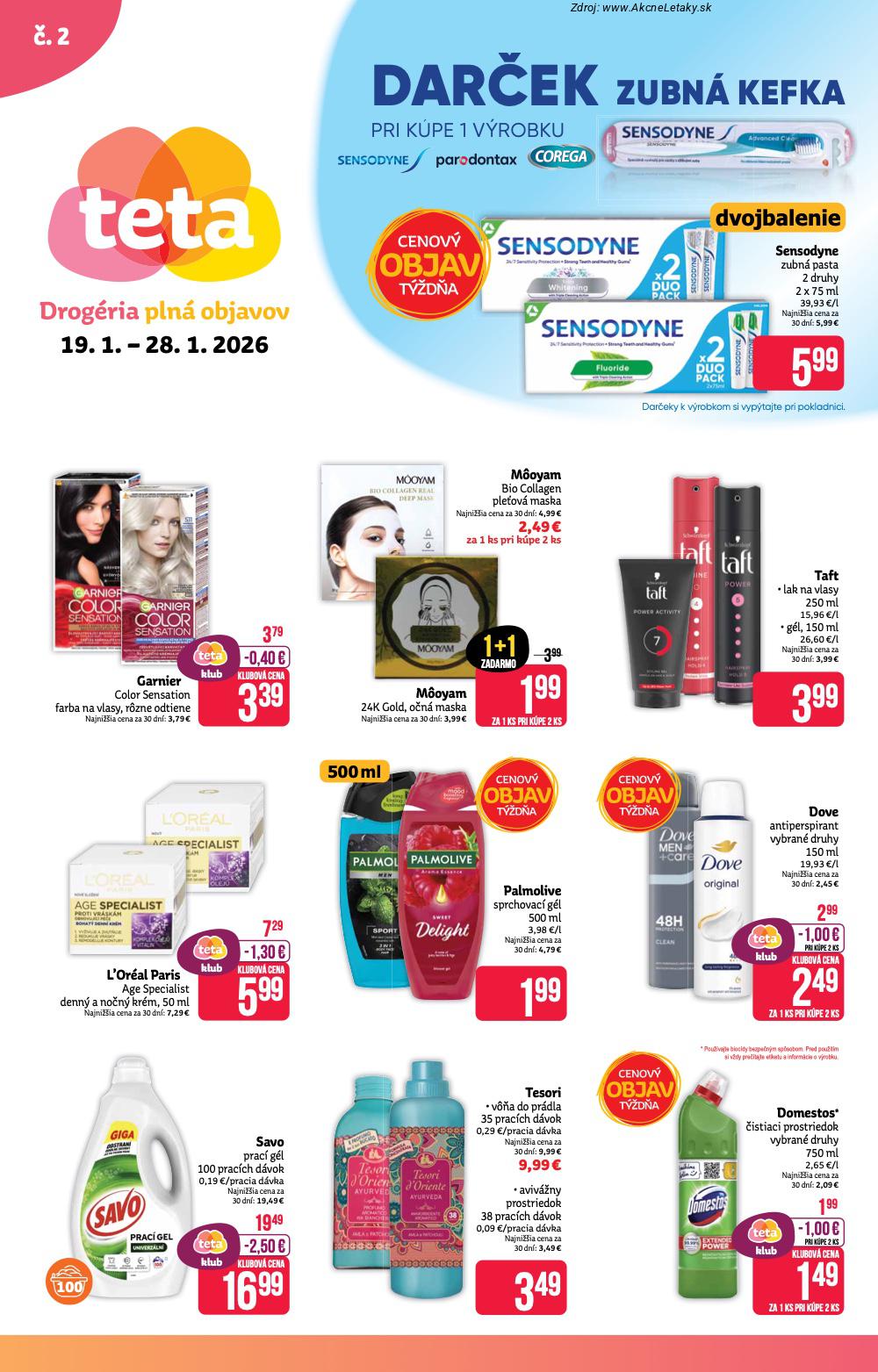 Aktuálny teta-drogerie leták platný od pondelka 19.01 do 28.01