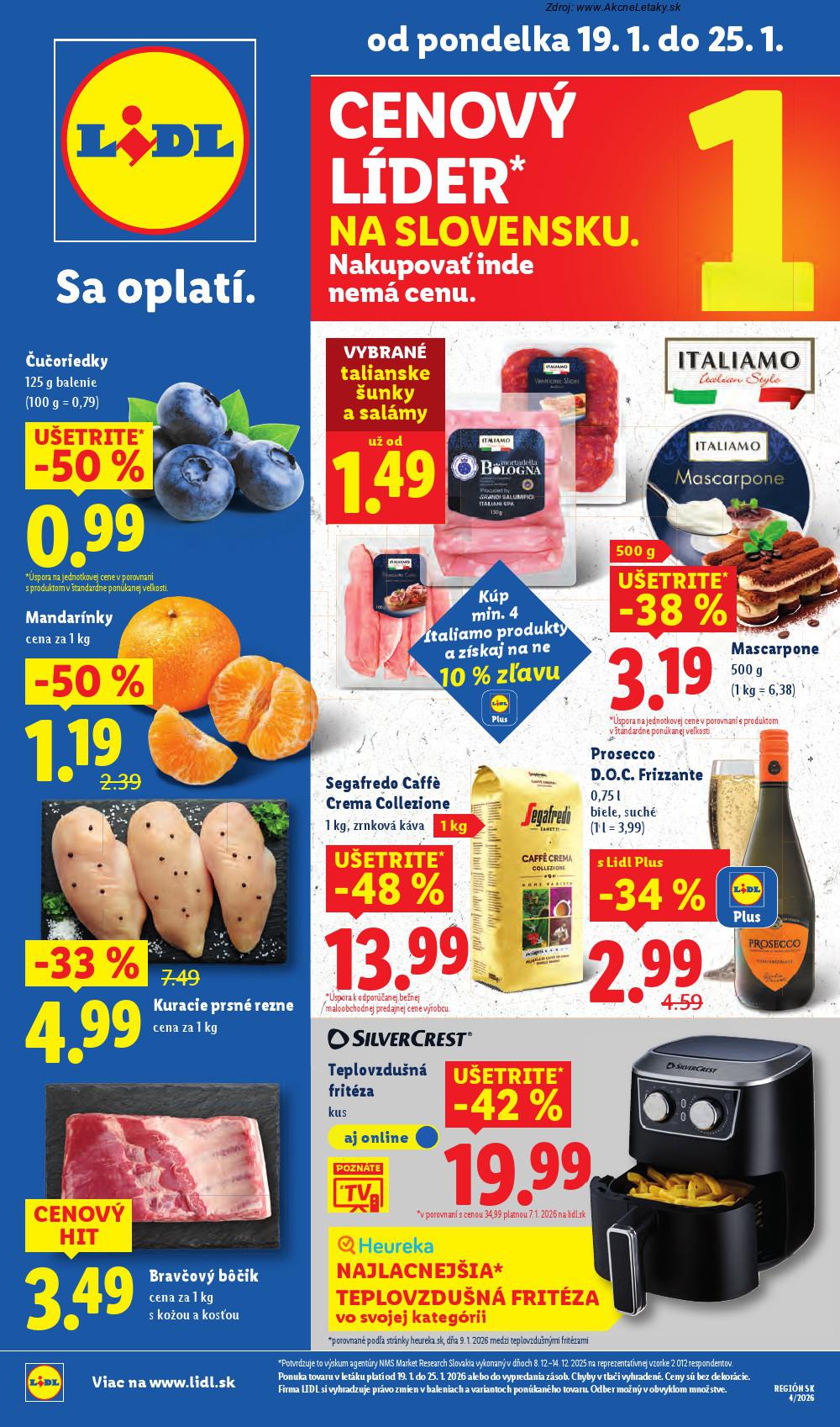 Page 1 of Aktuálny lidl leták platný od pondelka 19.01 do 25.01