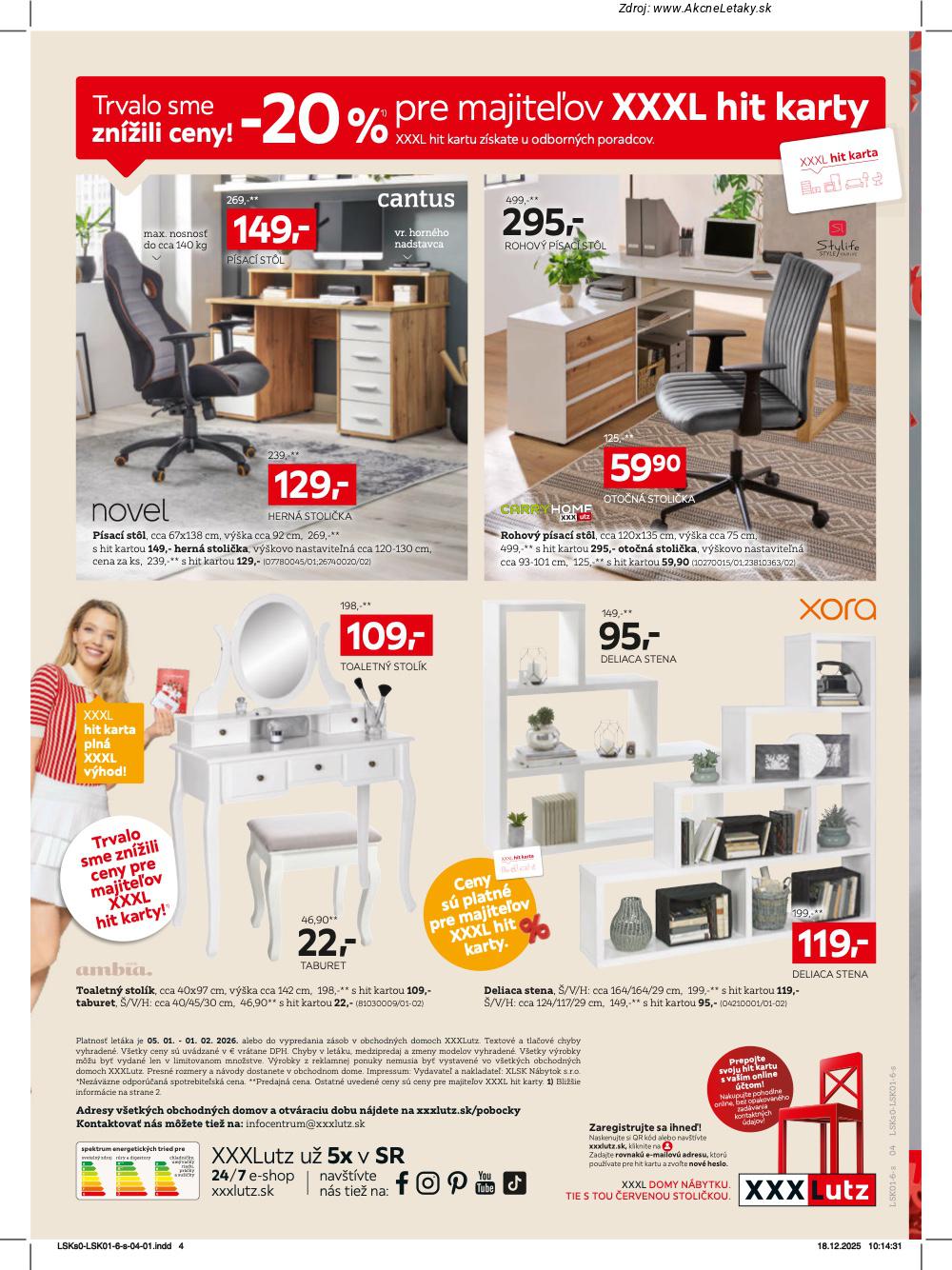 Page 4 of Aktuálny xxxlutz leták platný od pondelka 05.01 do 01.02