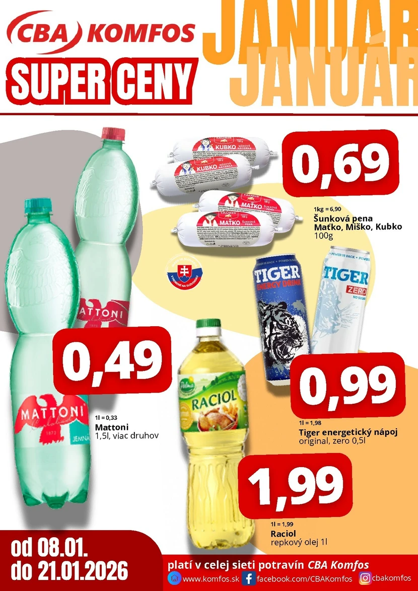 Page 1 of Aktuálny cba leták platný od štvrtka 08.01 do 21.01