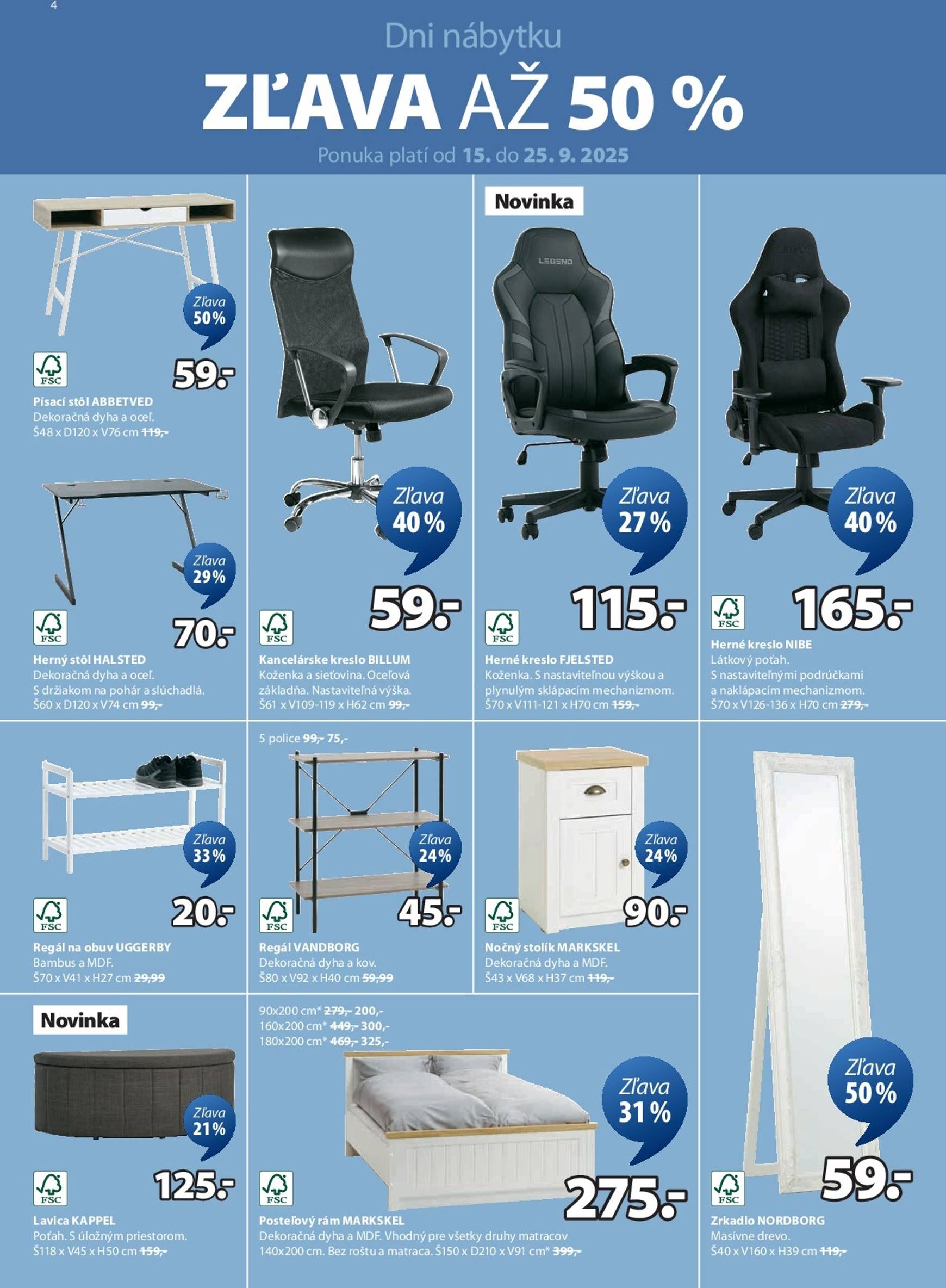 Page 4 of Aktuálny jysk leták platný od pondelka 15.09 do 14.10