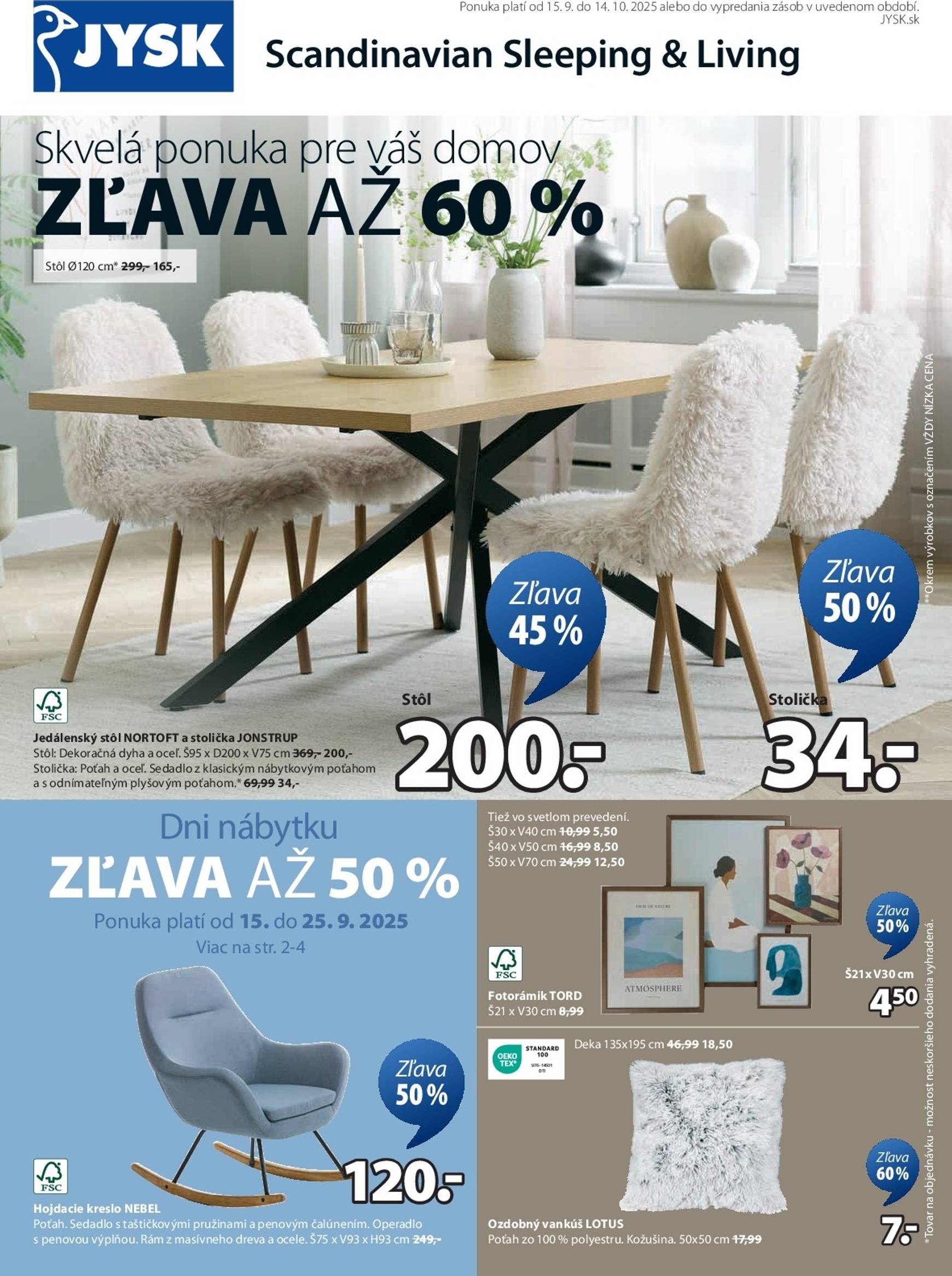 Page 1 of Aktuálny jysk leták platný od pondelka 15.09 do 14.10