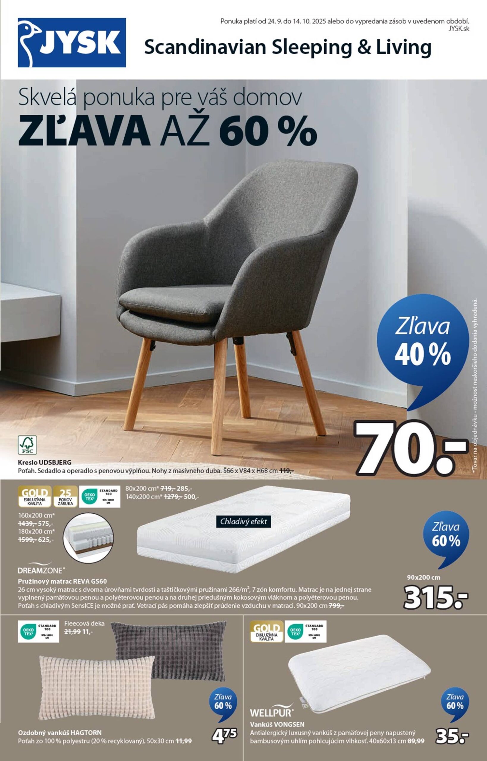 Page 1 of Aktuálny jysk leták platný od stredy 24.09 do 14.10