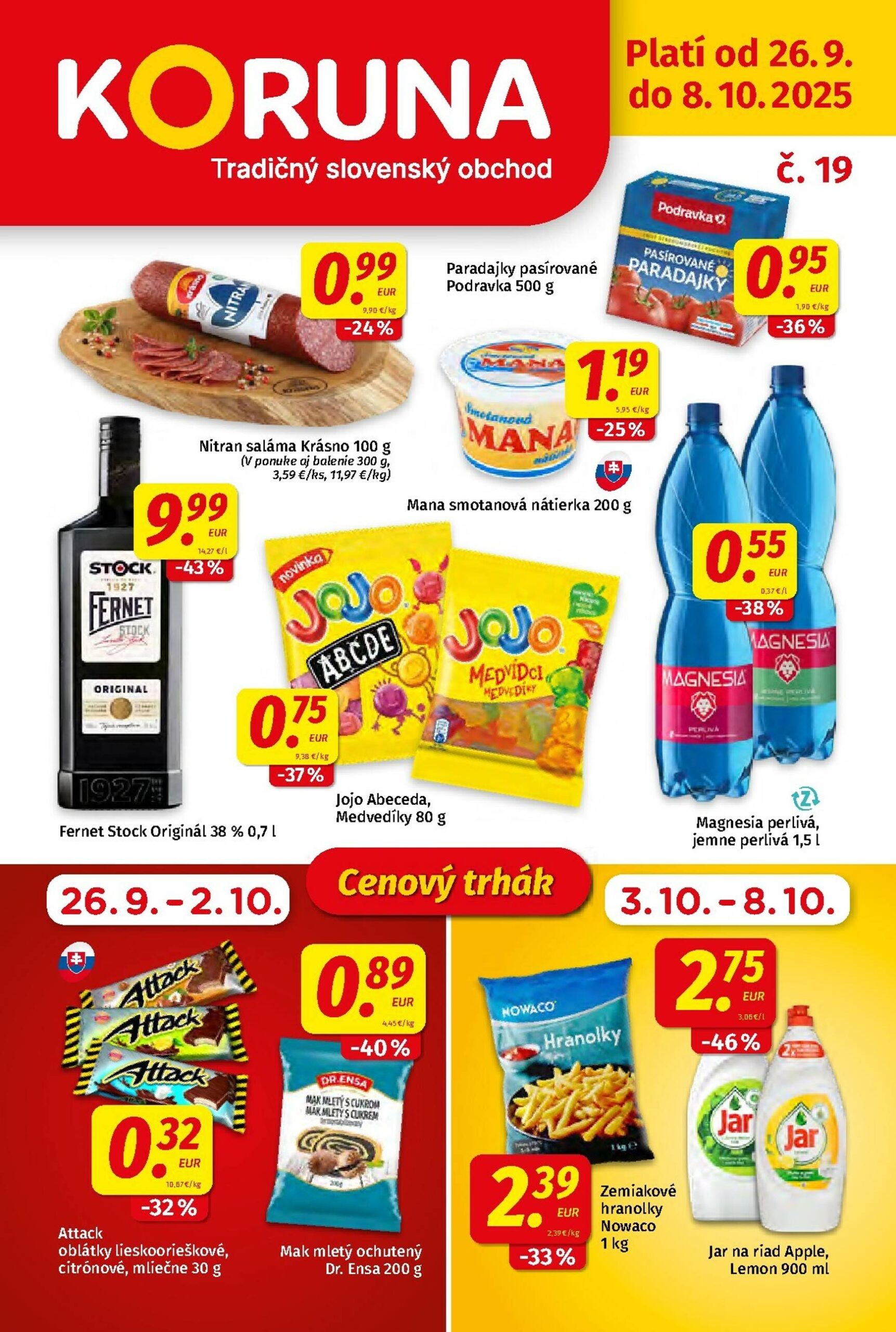 Page 1 of Aktuálny koruna leták platný od piatka 26.09 do 08.10