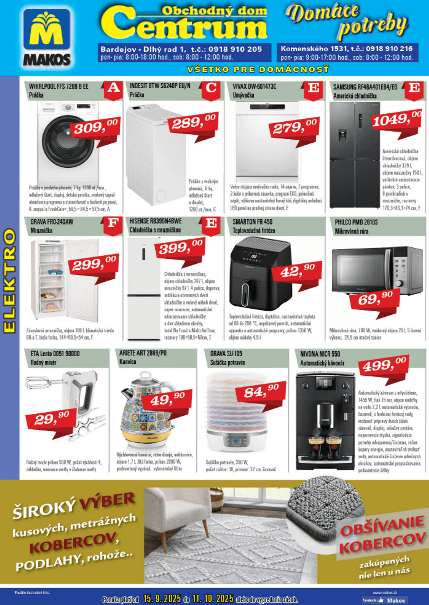 Page 1 of Aktuálny makos leták platný od pondelka 15.09 do 11.10