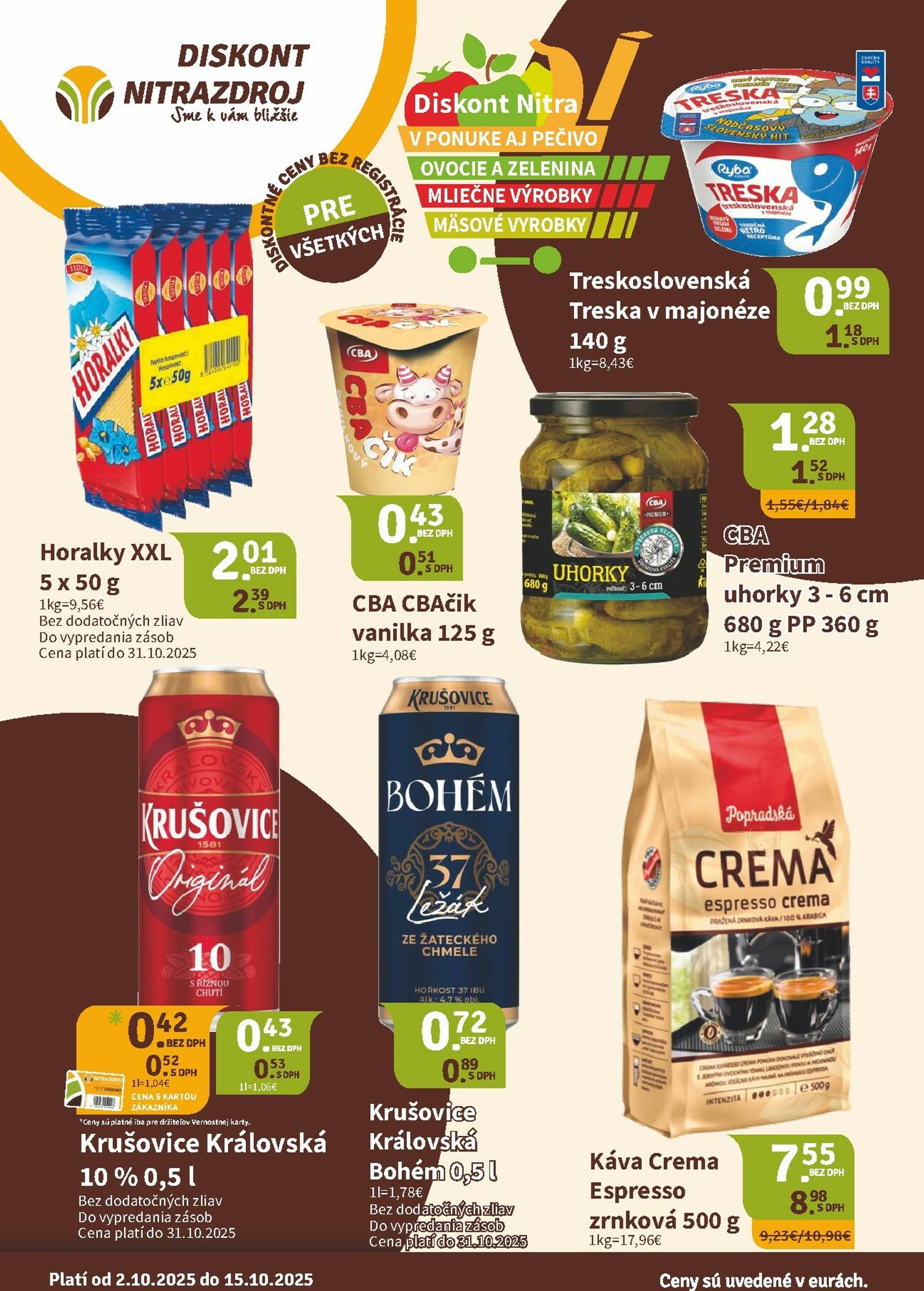 Page 1 of Aktuálny nitrazdroj leták platný od štvrtka 02.10 do 15.10