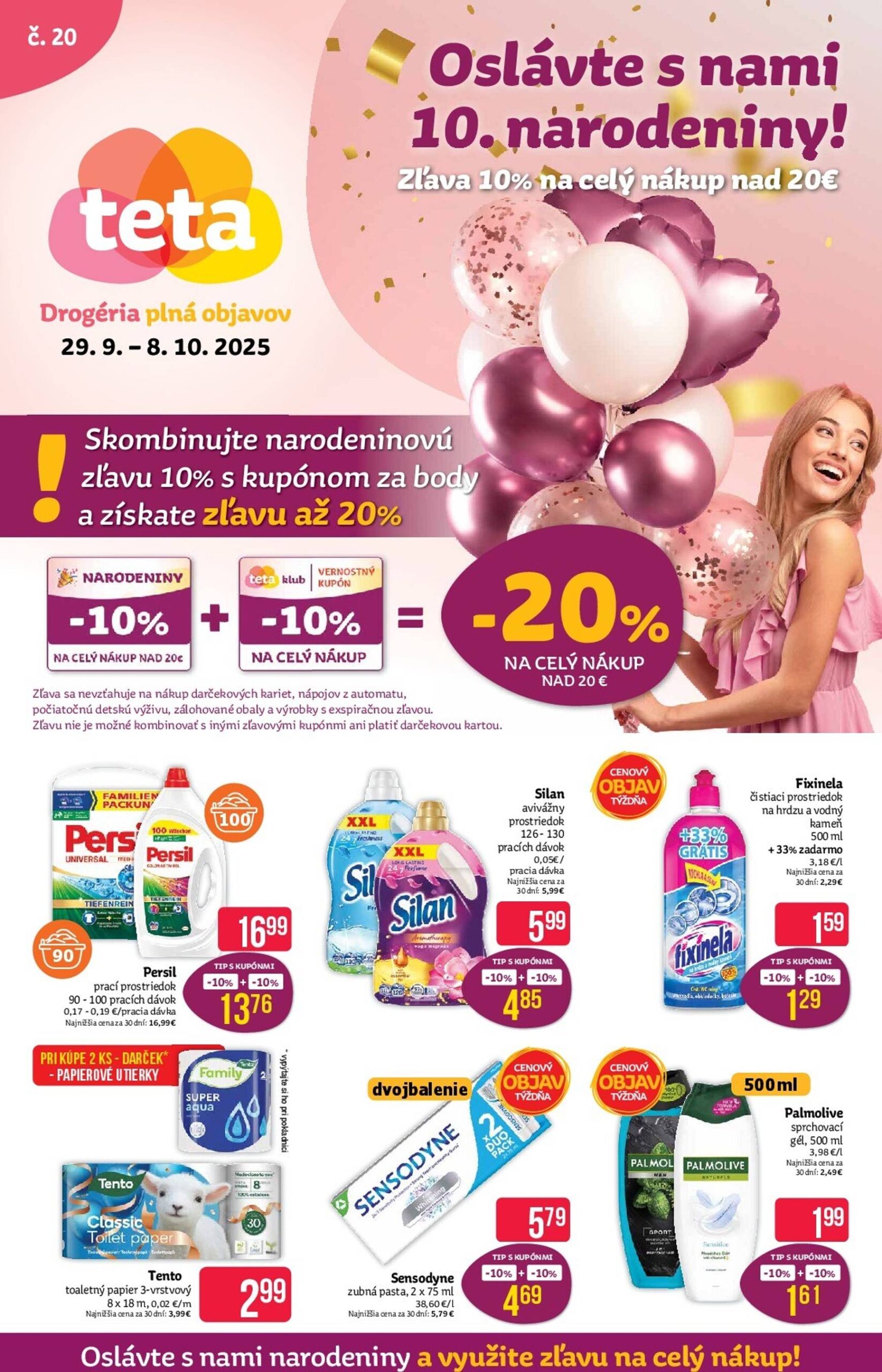 Page 1 of Aktuálny teta-drogerie leták platný od pondelka 29.09 do 08.10