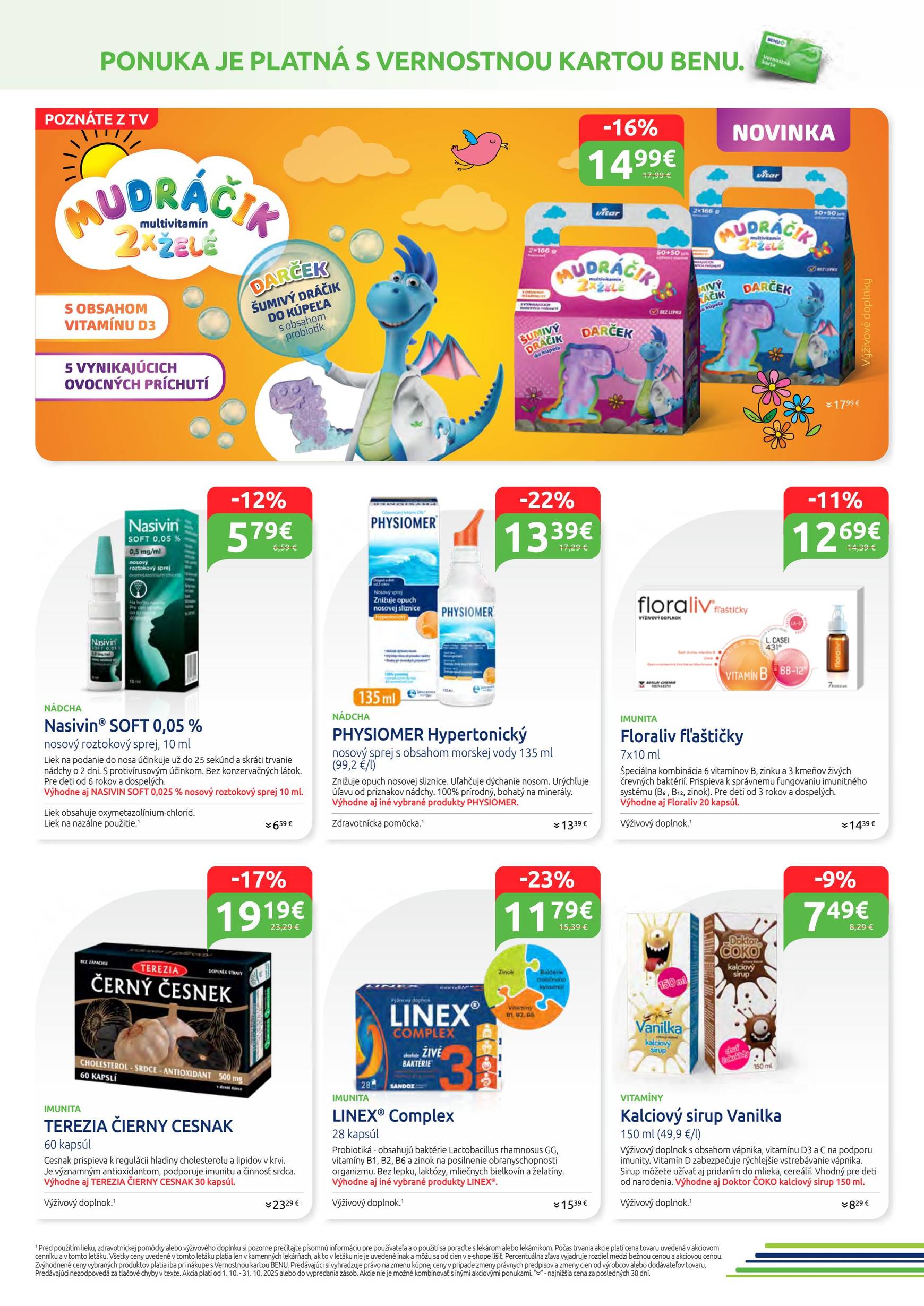 Page 3 of Aktuálny benu-lekaren leták platný od stredy 01.10 do 31.10