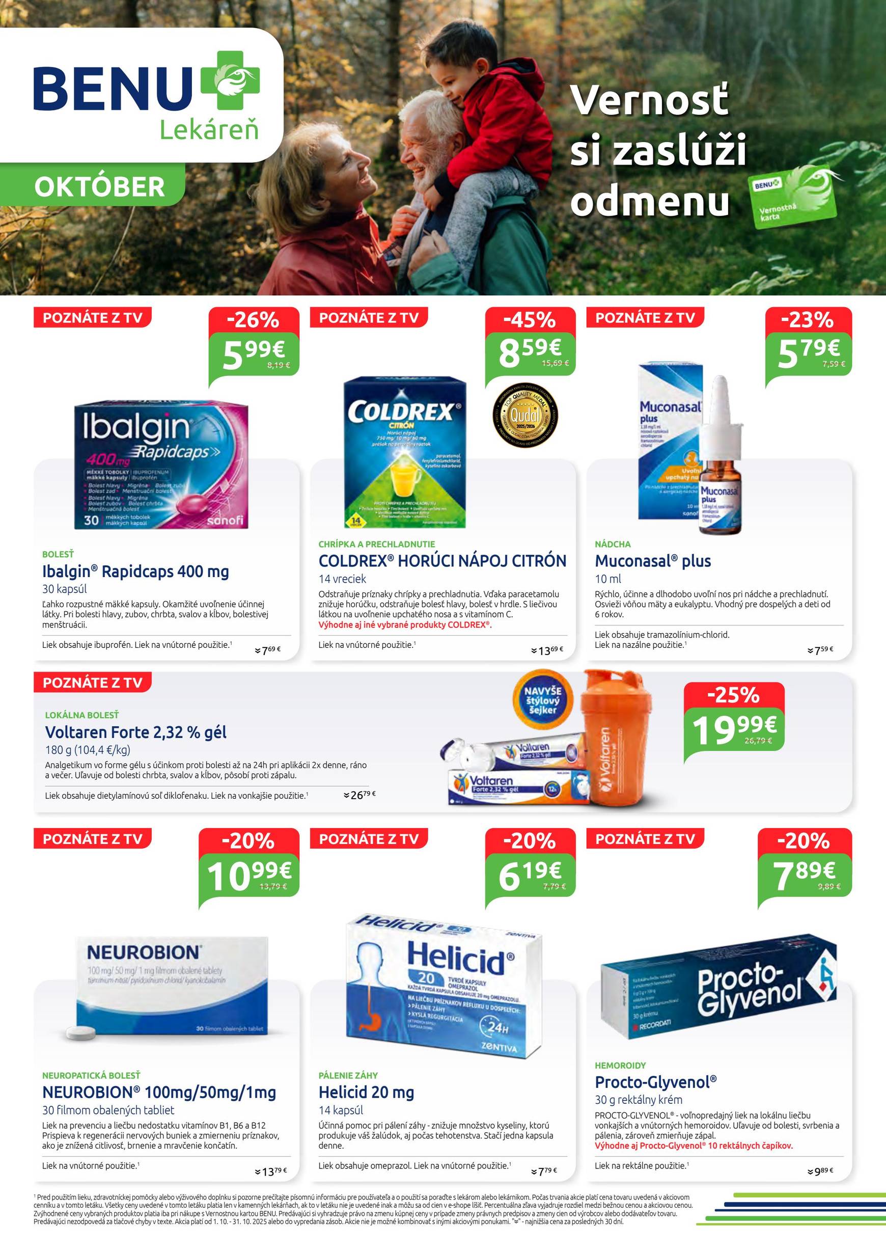 Page 1 of Aktuálny benu-lekaren leták platný od stredy 01.10 do 31.10