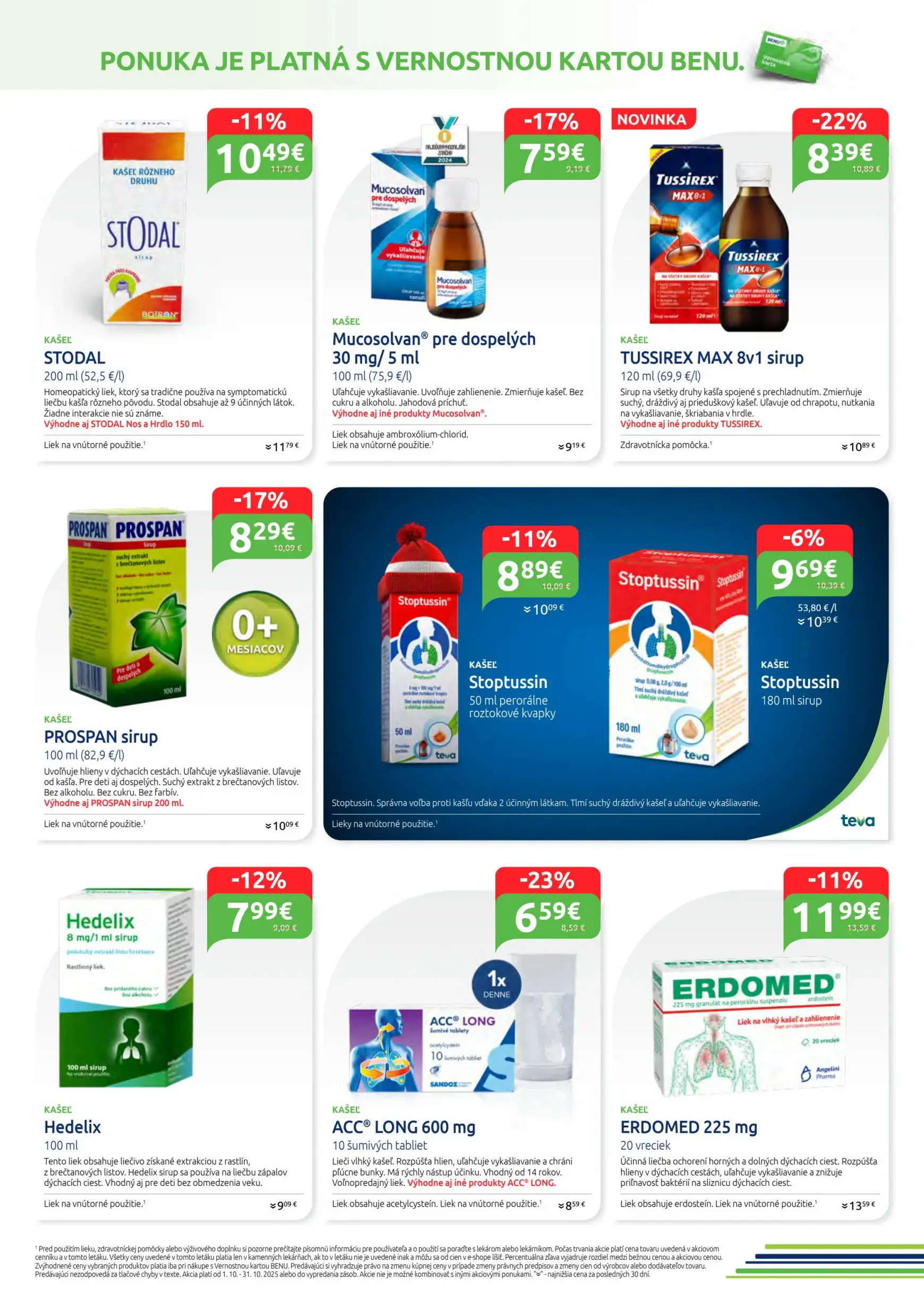 Page 4 of Aktuálny benu-lekaren leták platný od stredy 01.10 do 31.10