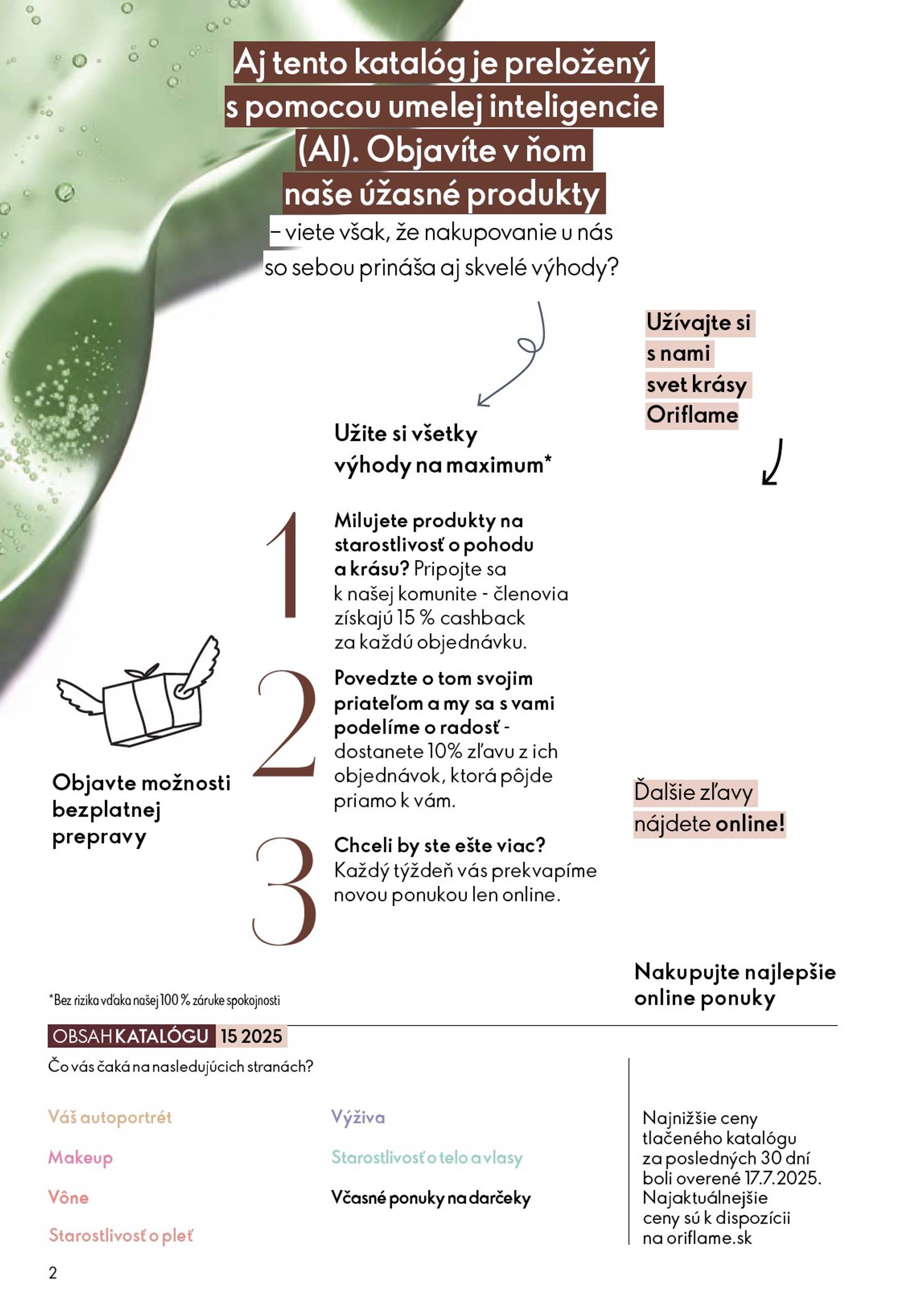 Page 2 of Aktuálny oriflame leták platný od stredy 22.10 do 11.11