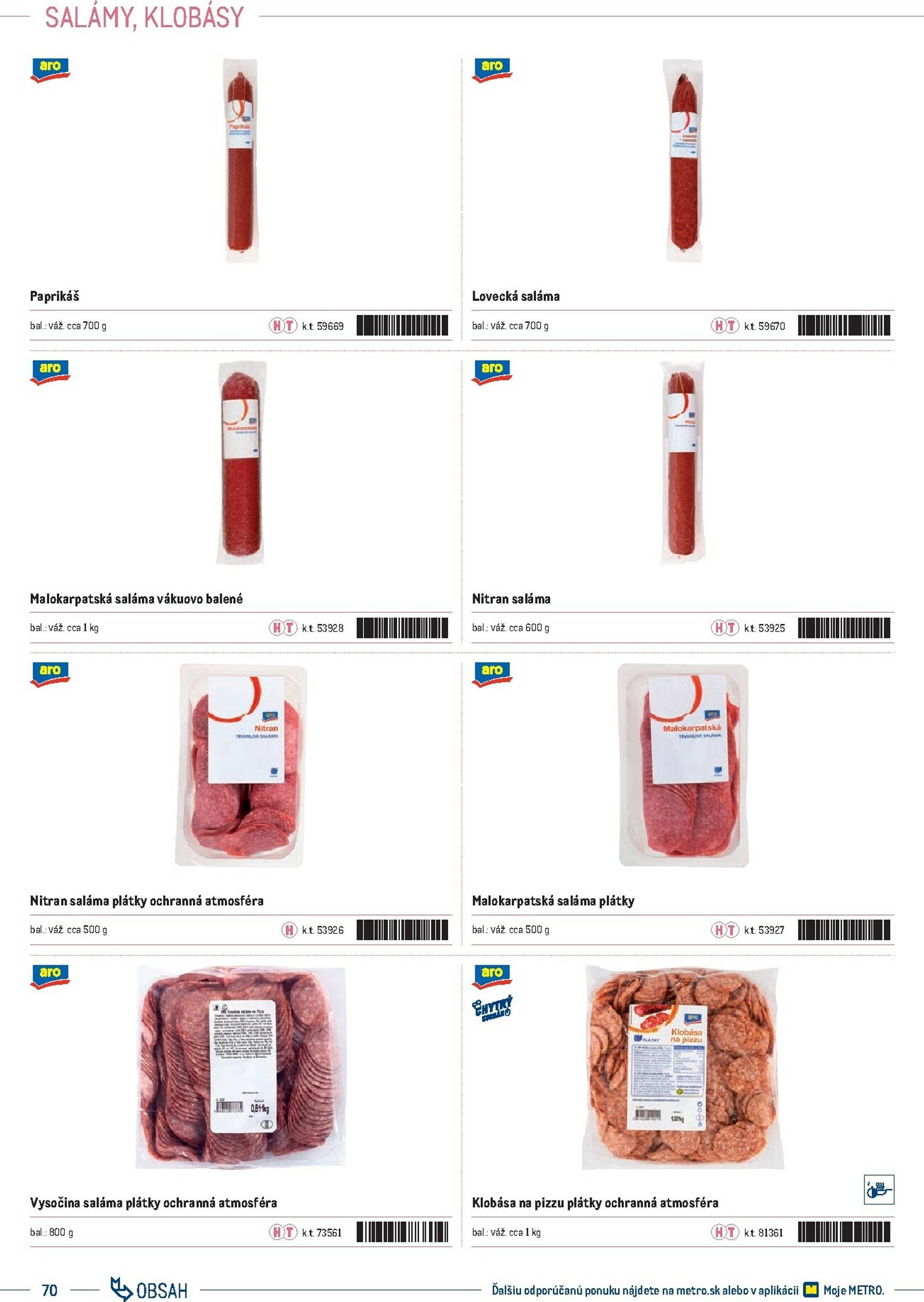 Page 70 of Aktuálny metro leták platný od stredy 01.10 do 31.12