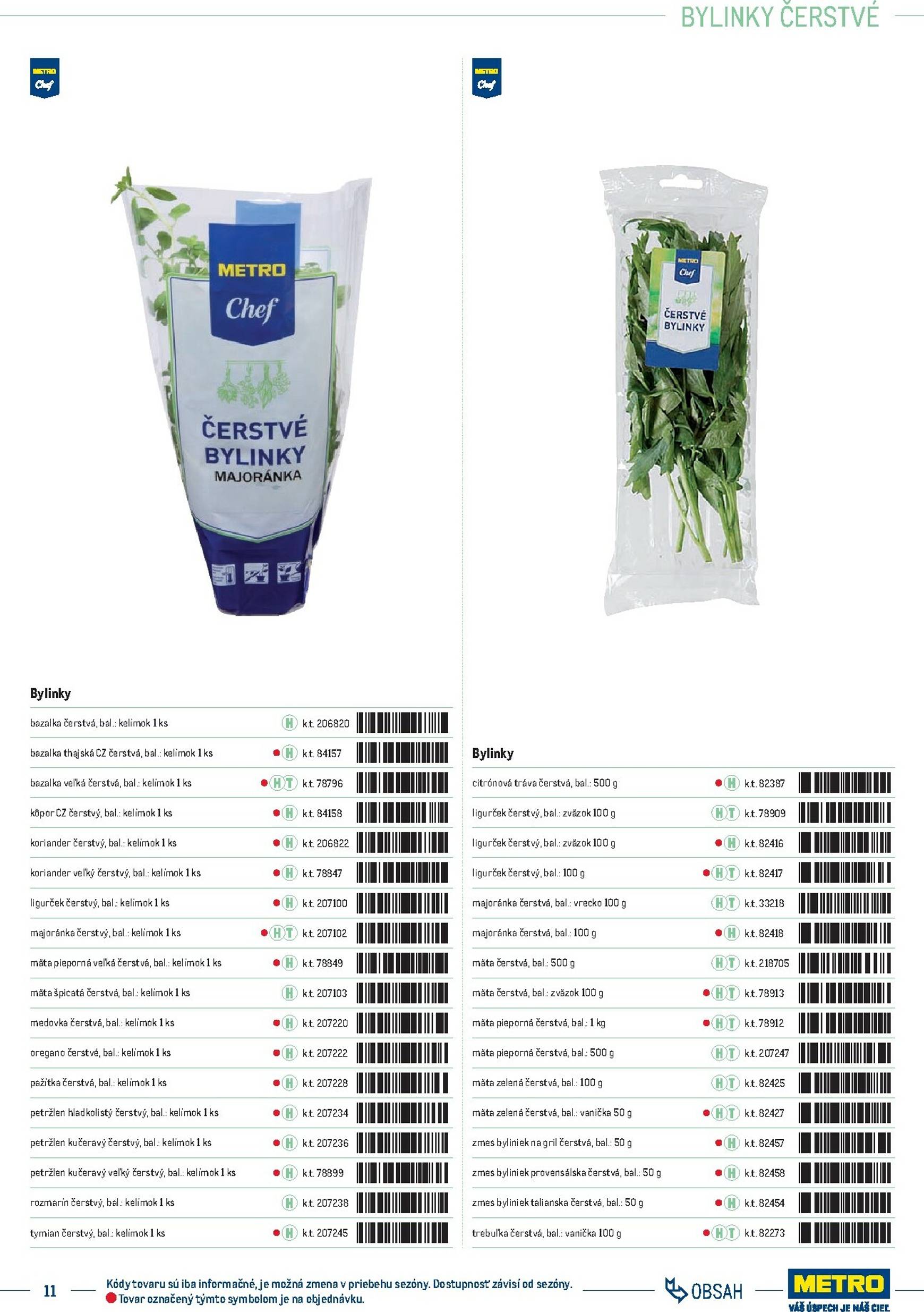 Page 11 of Aktuálny metro leták platný od stredy 01.10 do 31.12