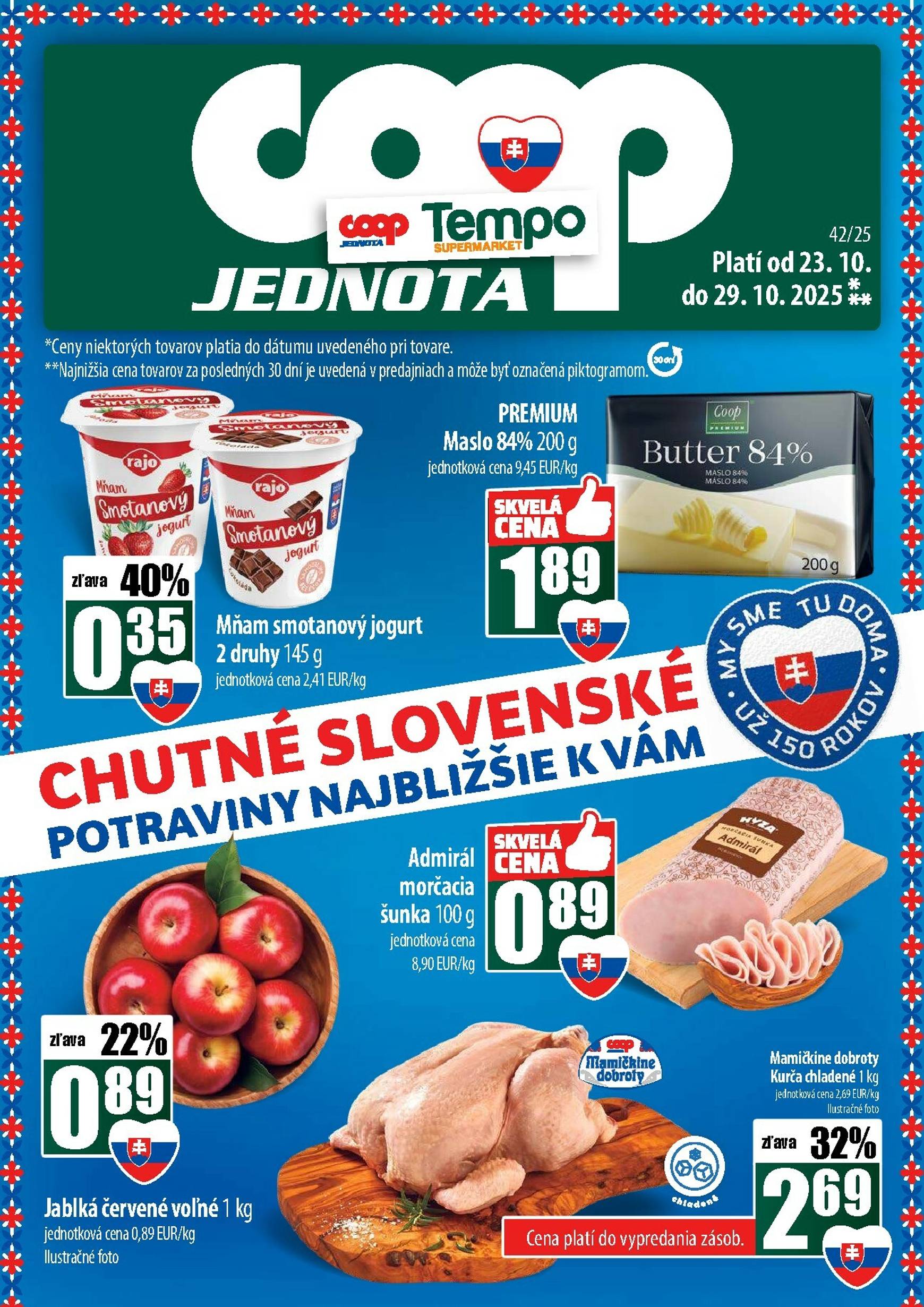 Page 1 of Aktuálny coop-jednota leták platný od štvrtka 23.10 do 29.10