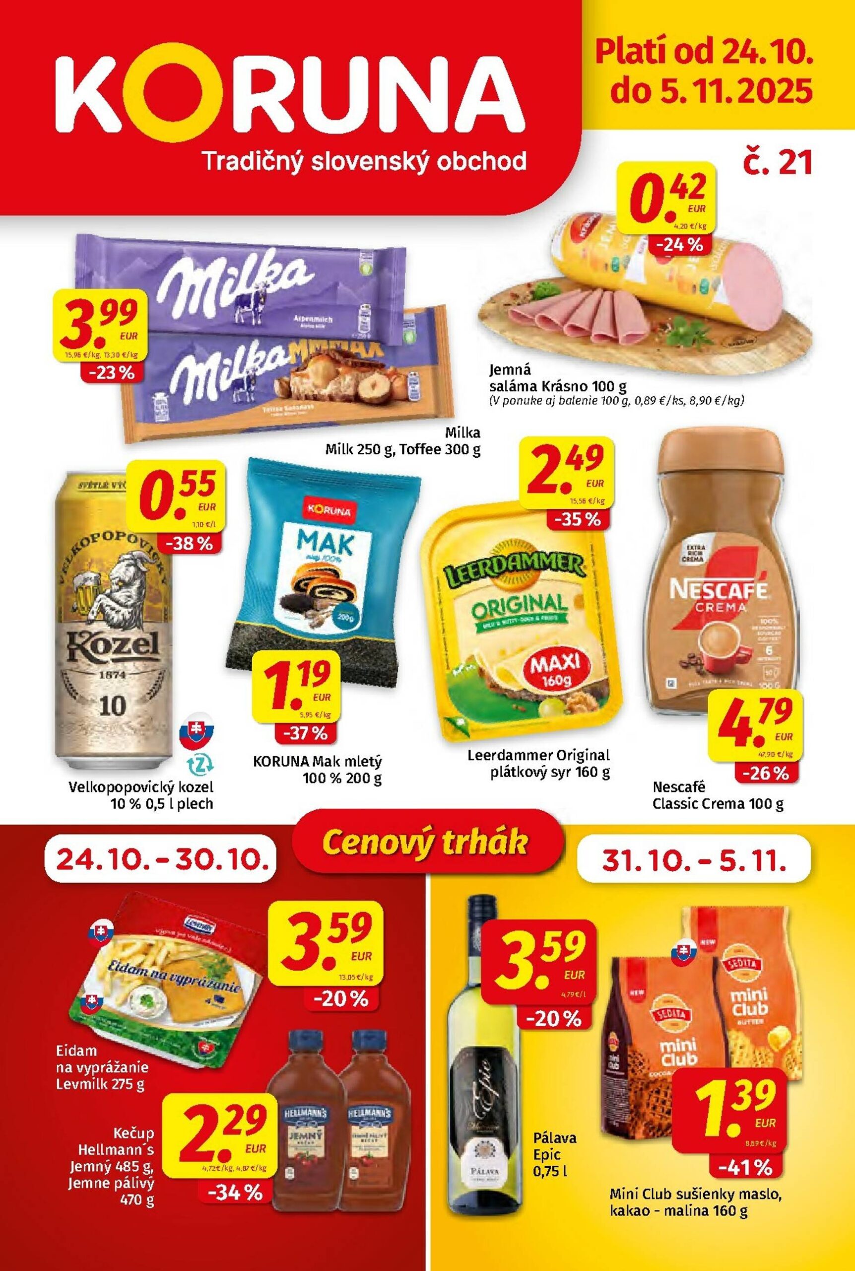 Page 1 of Aktuálny koruna leták platný od piatka 24.10 do 05.11