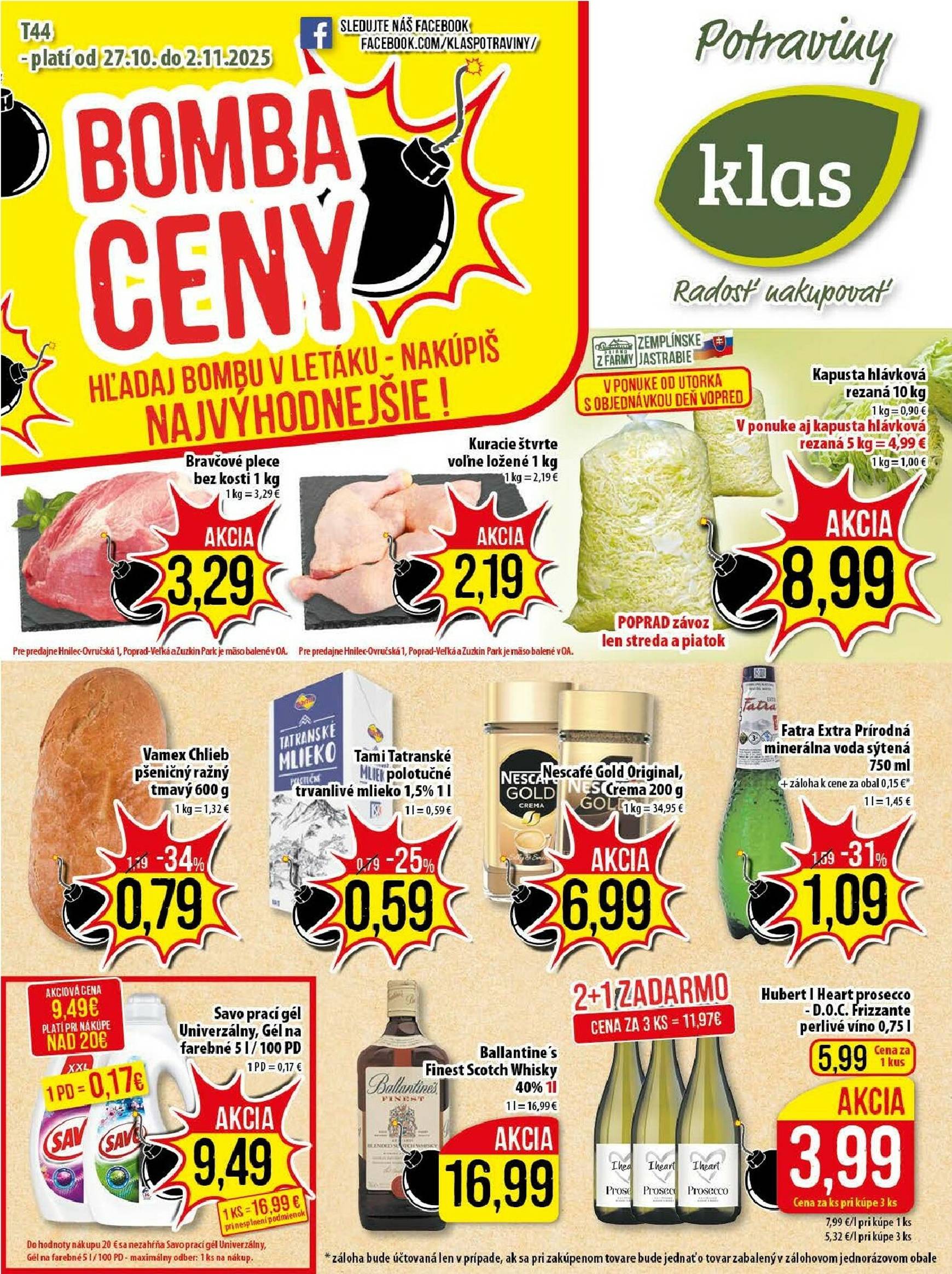 Page 1 of Aktuálny klas leták platný od pondelka 27.10 do 02.11