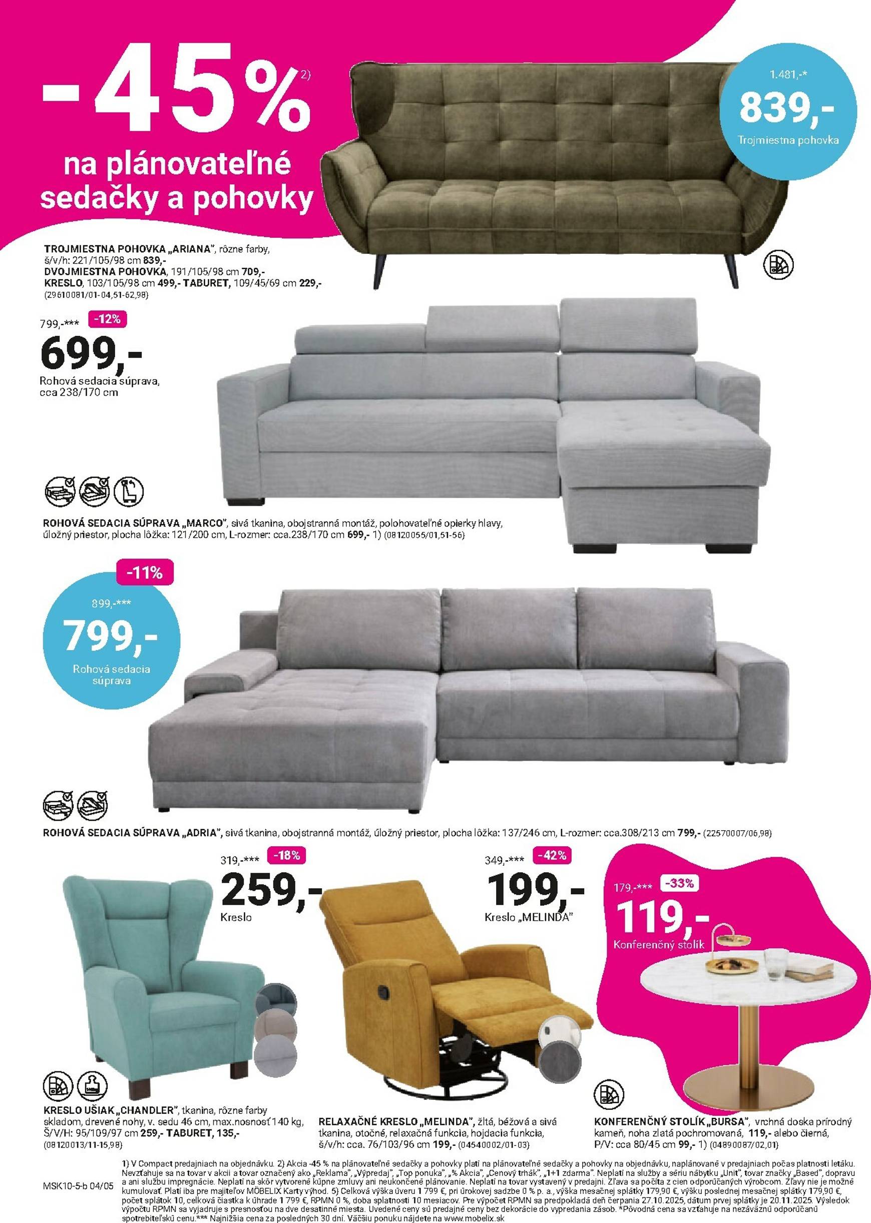 Page 4 of Aktuálny mobelix leták platný od pondelka 27.10 do 09.11