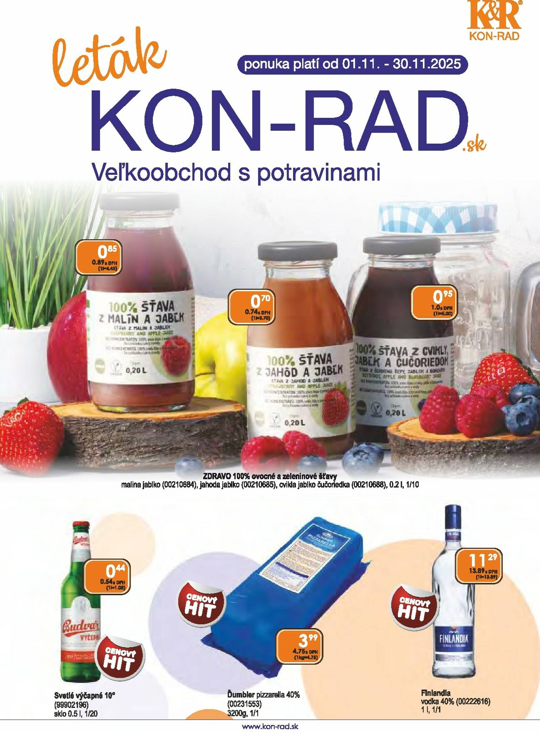 Page 1 of Aktuálny kon-rad leták platný od soboty 01.11 do 30.11