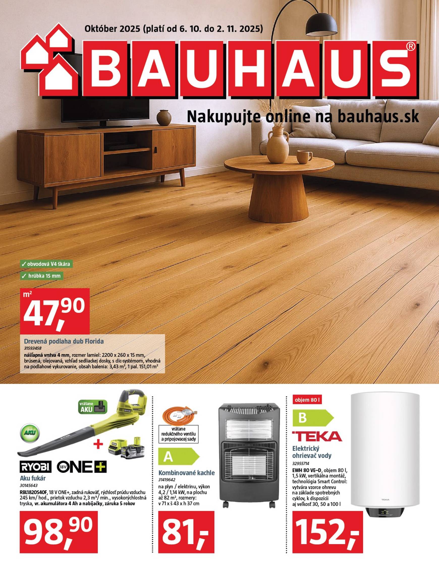 Page 1 of Aktuálny bauhaus leták platný od pondelka 06.10 do 02.11