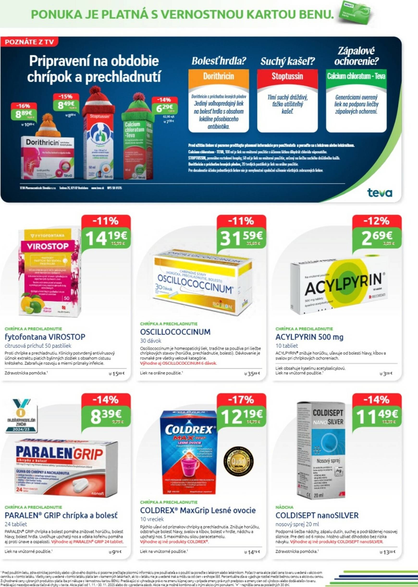 Page 3 of Aktuálny benu-lekaren leták platný od soboty 01.11 do 30.11