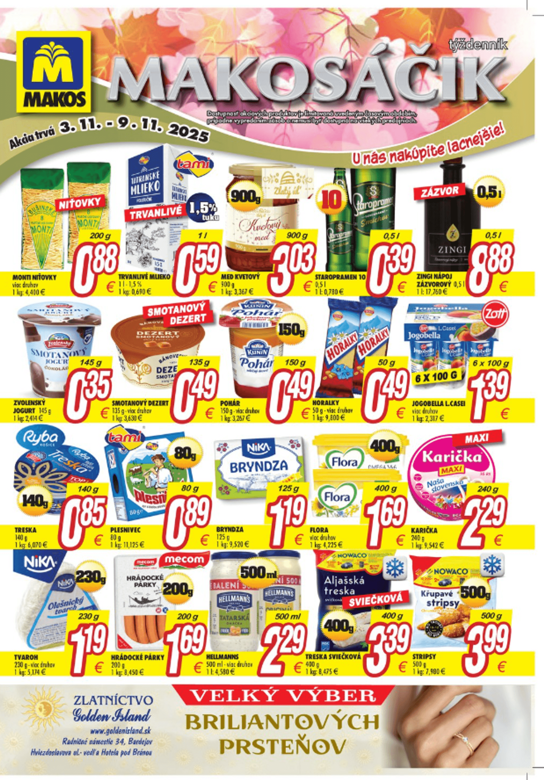 Page 1 of Aktuálny makos leták platný od pondelka 03.11 do 09.11