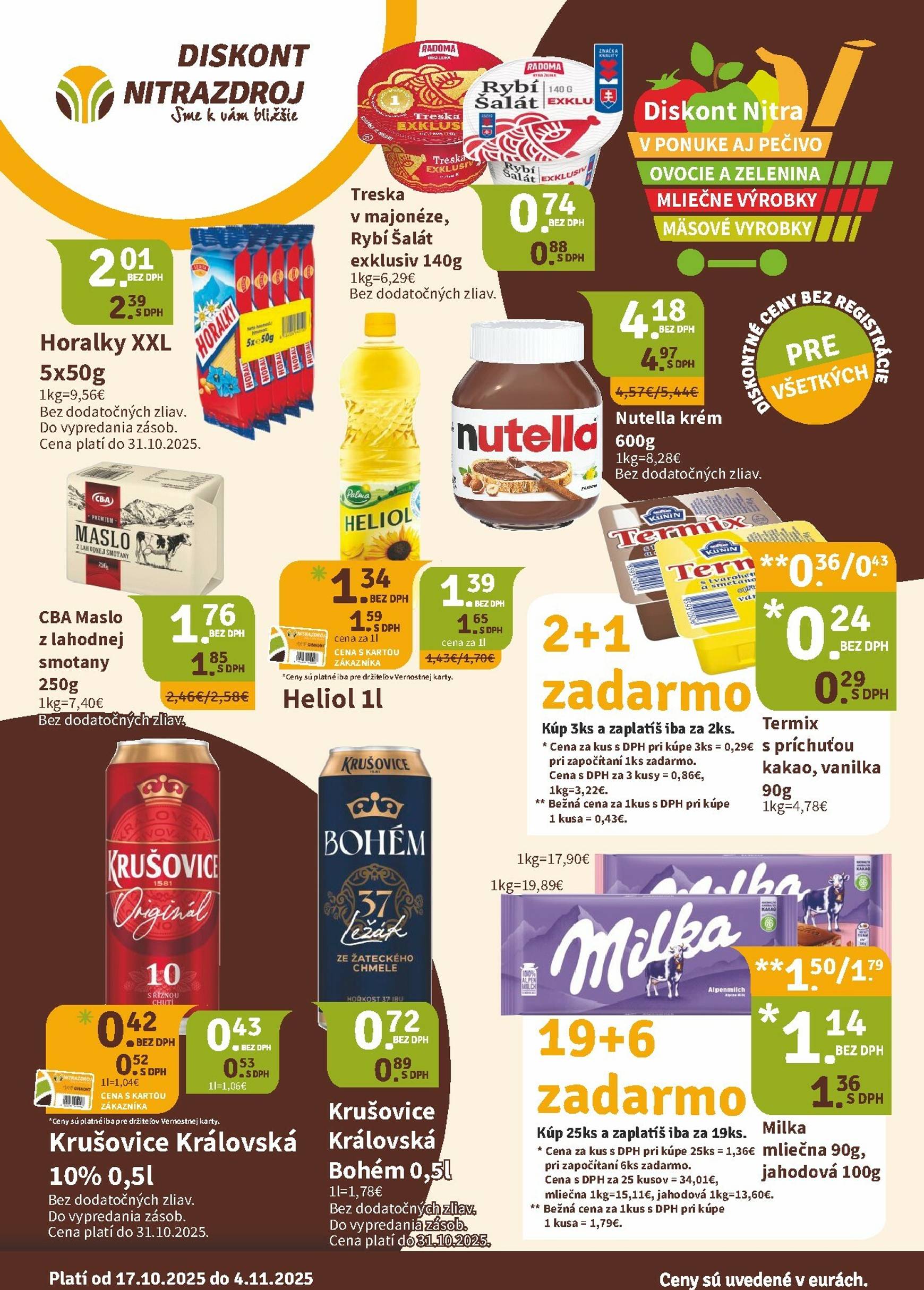 Page 1 of Aktuálny nitrazdroj leták platný od piatka 17.10 do 04.11