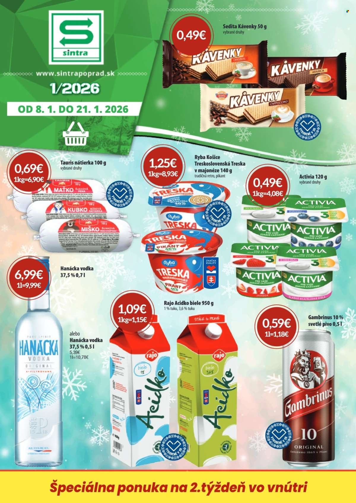Page 1 of Aktuálny sintra leták platný od štvrtka 08.01 do 21.01