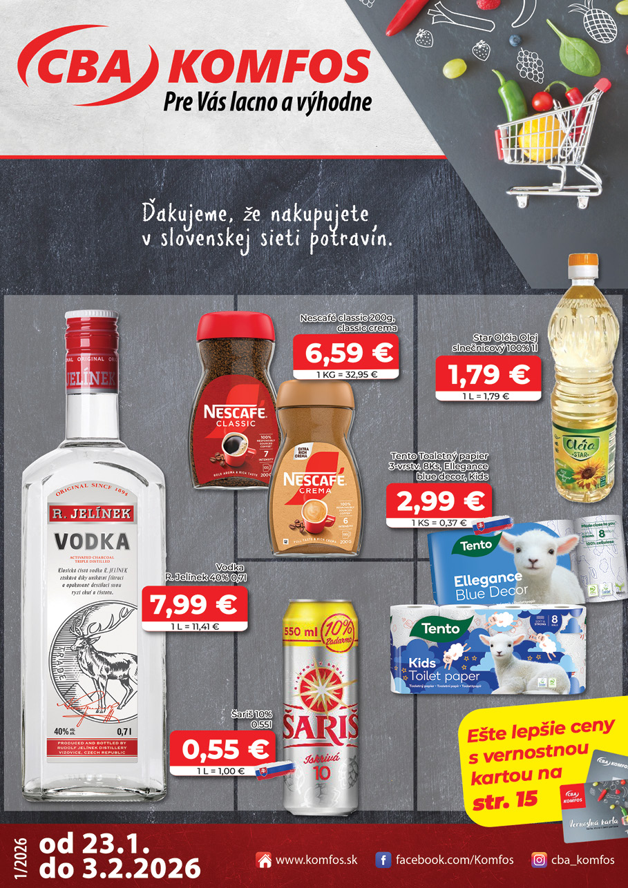 Page 1 of Aktuálny cba leták platný od piatka 23.01 do 03.02