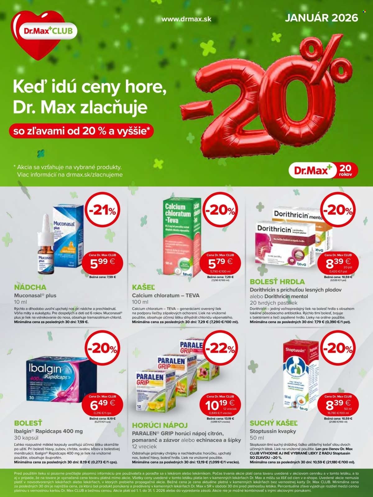 Page 1 of Aktuálny dr-max leták platný od štvrtka 01.01 do 31.01