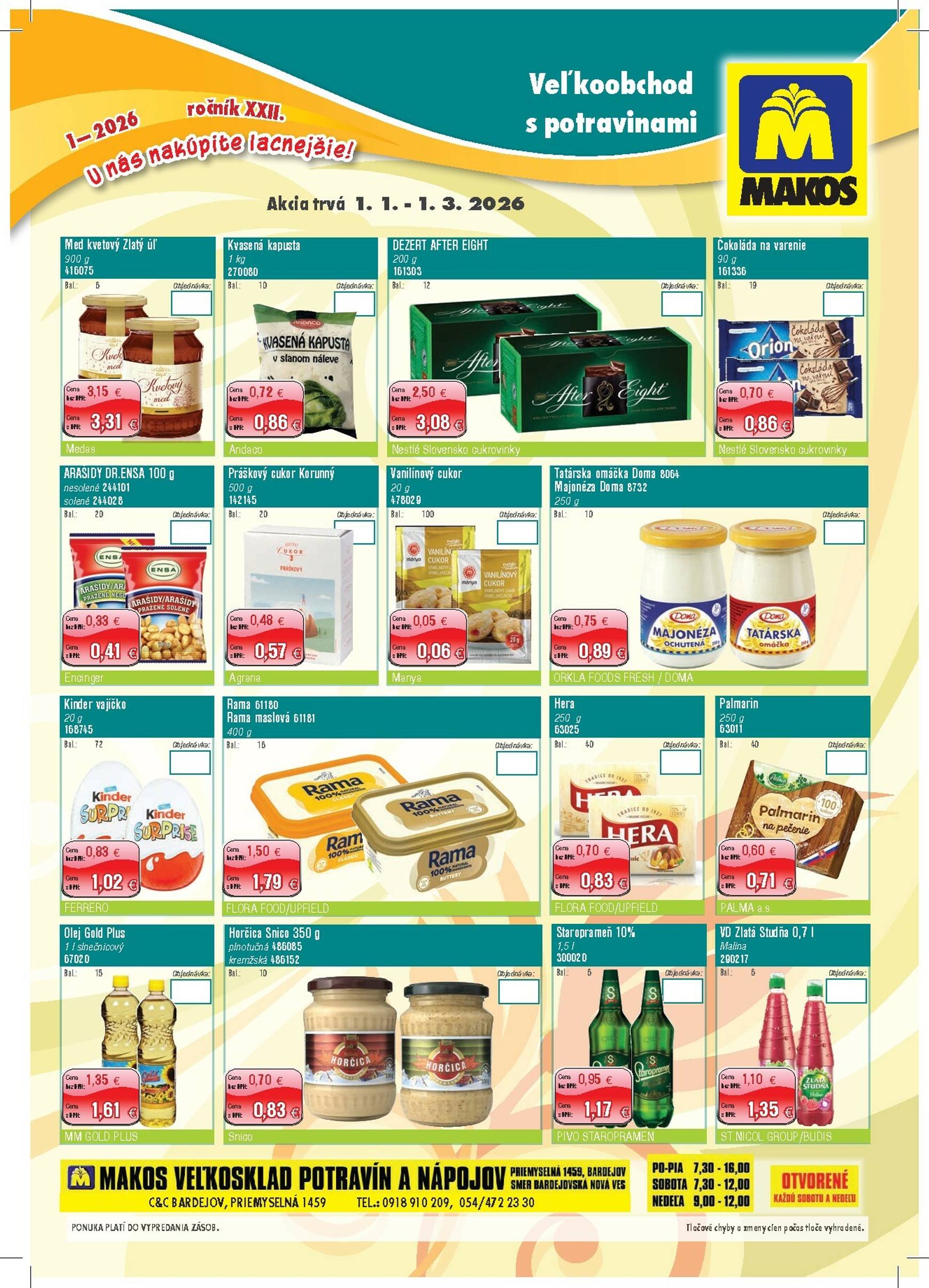 Page 1 of Aktuálny makos leták platný od štvrtka 01.01 do 01.03