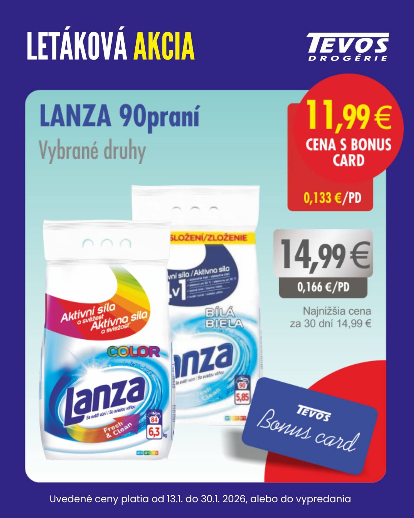 Page 1 of Aktuálny tevos-drogerie leták platný od utorka 13.01 do 30.01