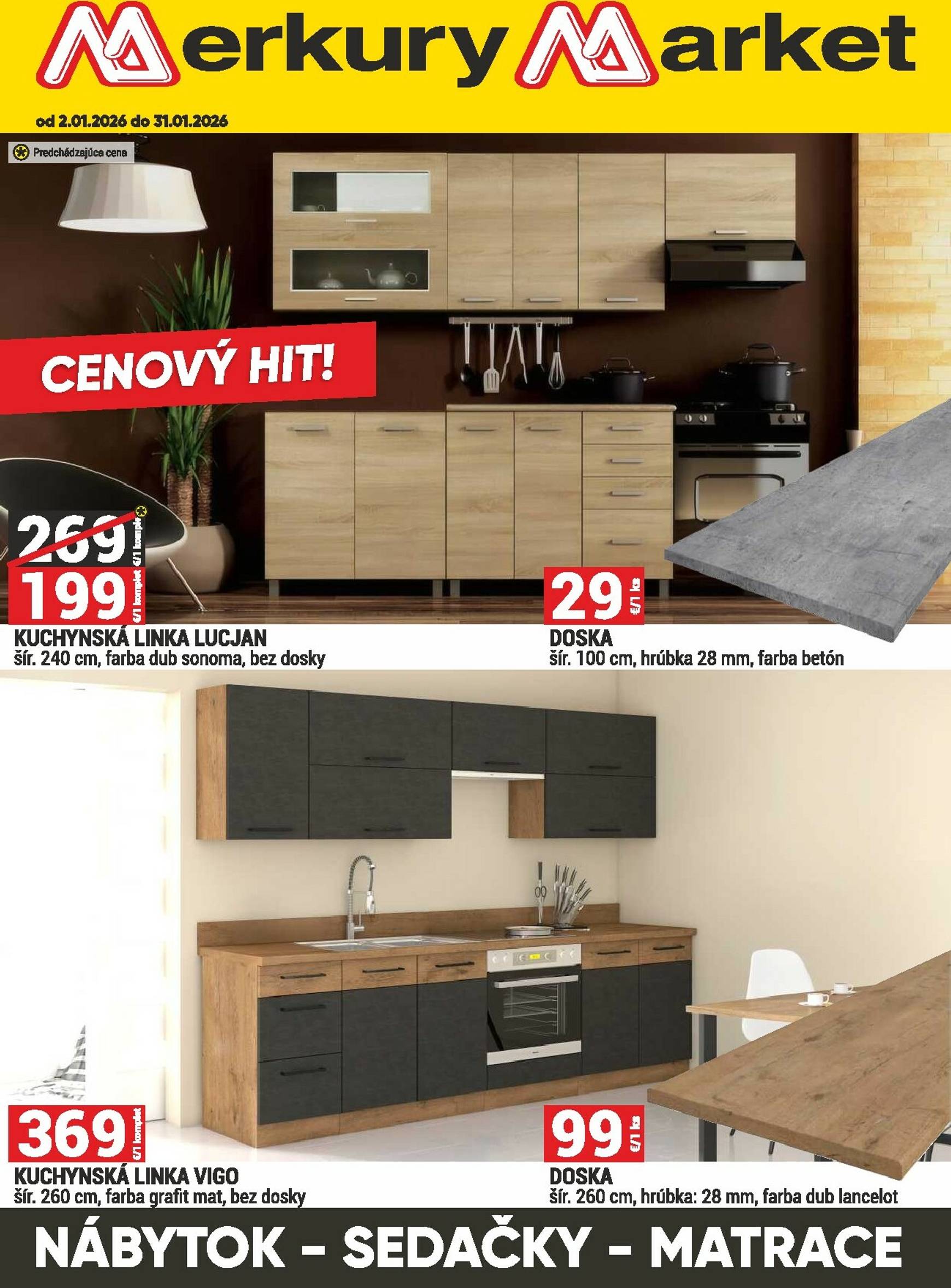 Page 1 of Aktuálny merkury-market leták platný od piatka 02.01 do 31.01