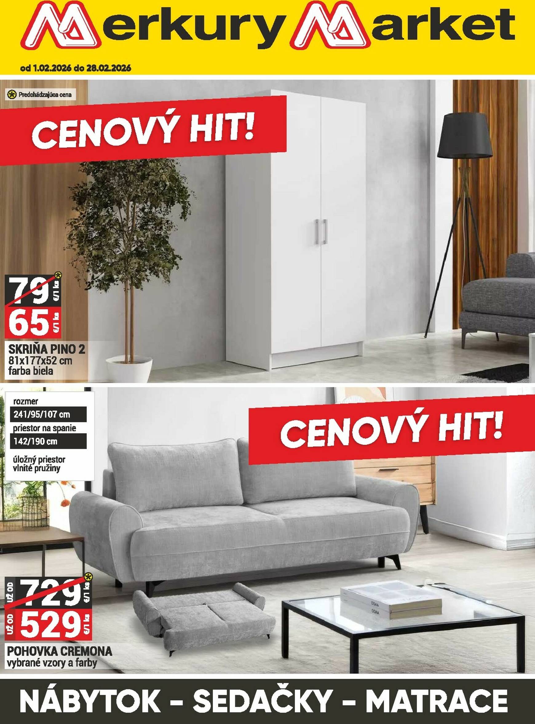 Page 1 of Aktuálny merkury-market leták platný od nedele 01.02 do 28.02