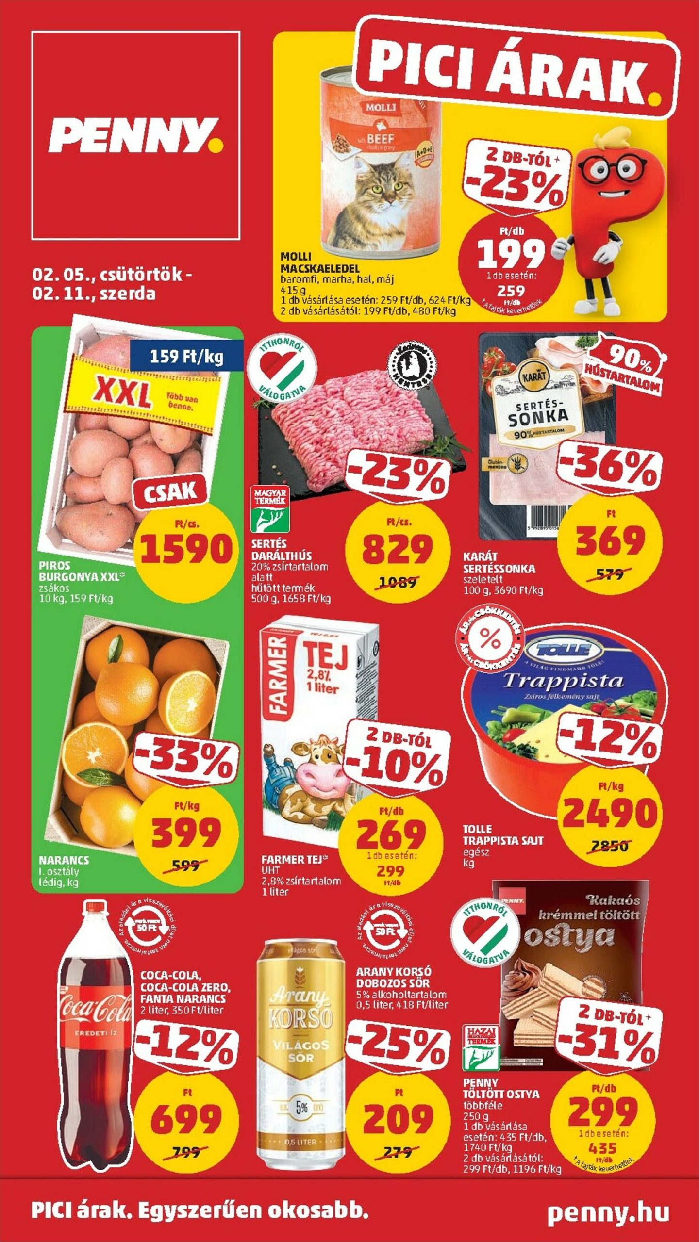 Page 1 of Aktuálny penny-madarsko leták platný od štvrtka 05.02 do 11.02