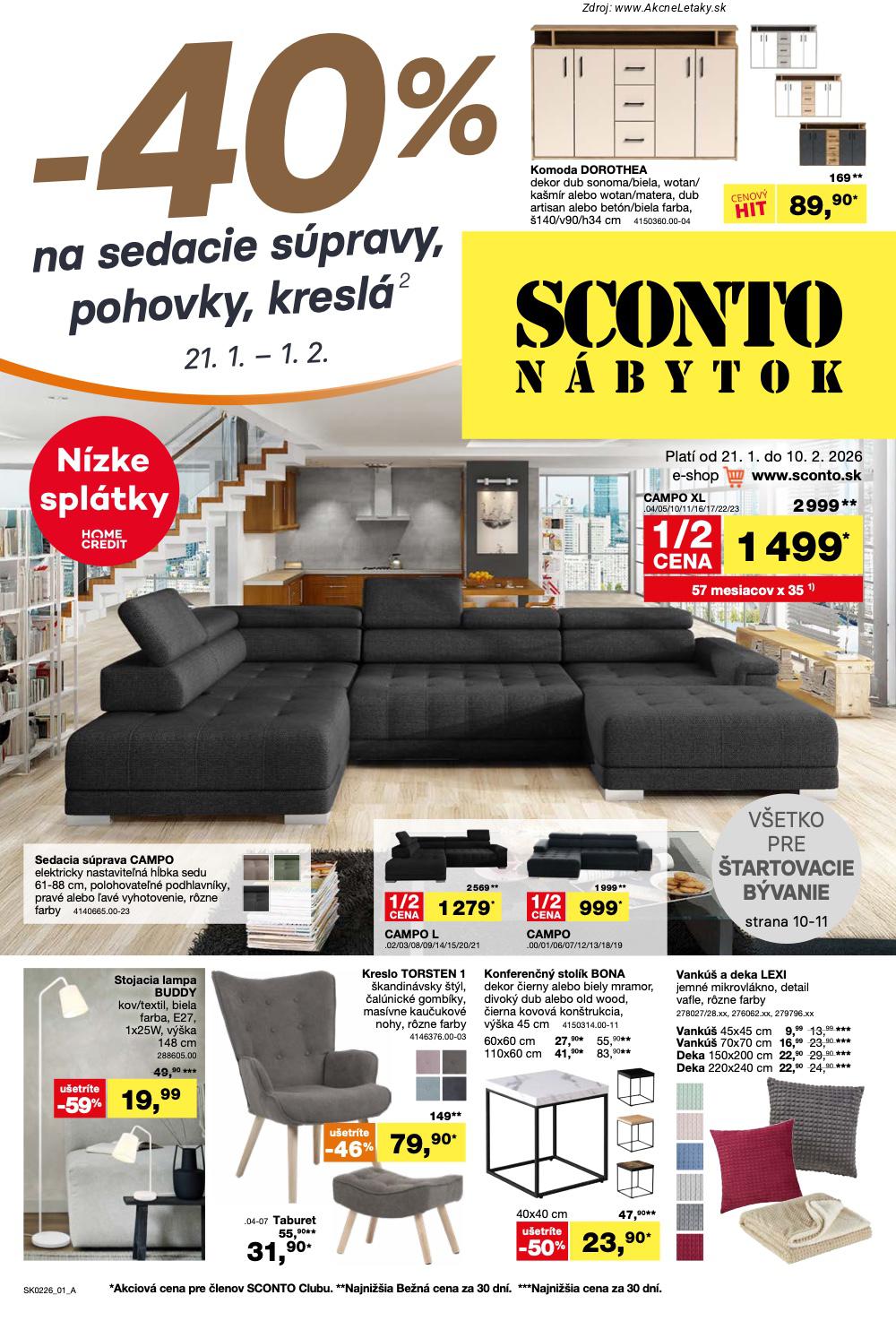 Page 1 of Aktuálny sconto-nabytok leták platný od stredy 21.01 do 10.02