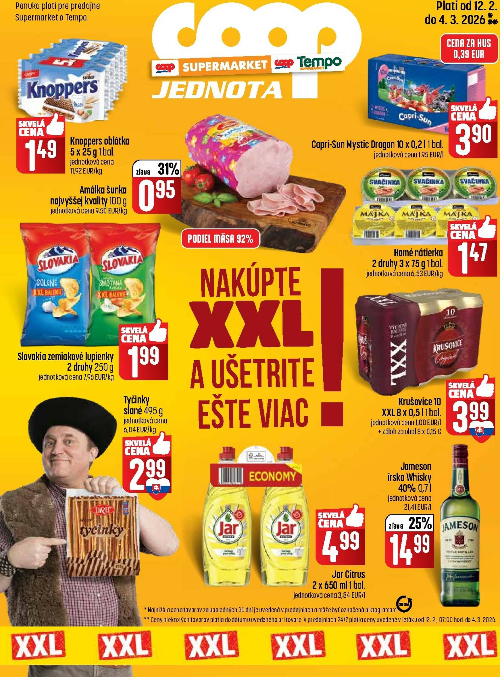 Page 1 of Aktuálny coop-jednota leták platný od štvrtka 12.02 do 04.03