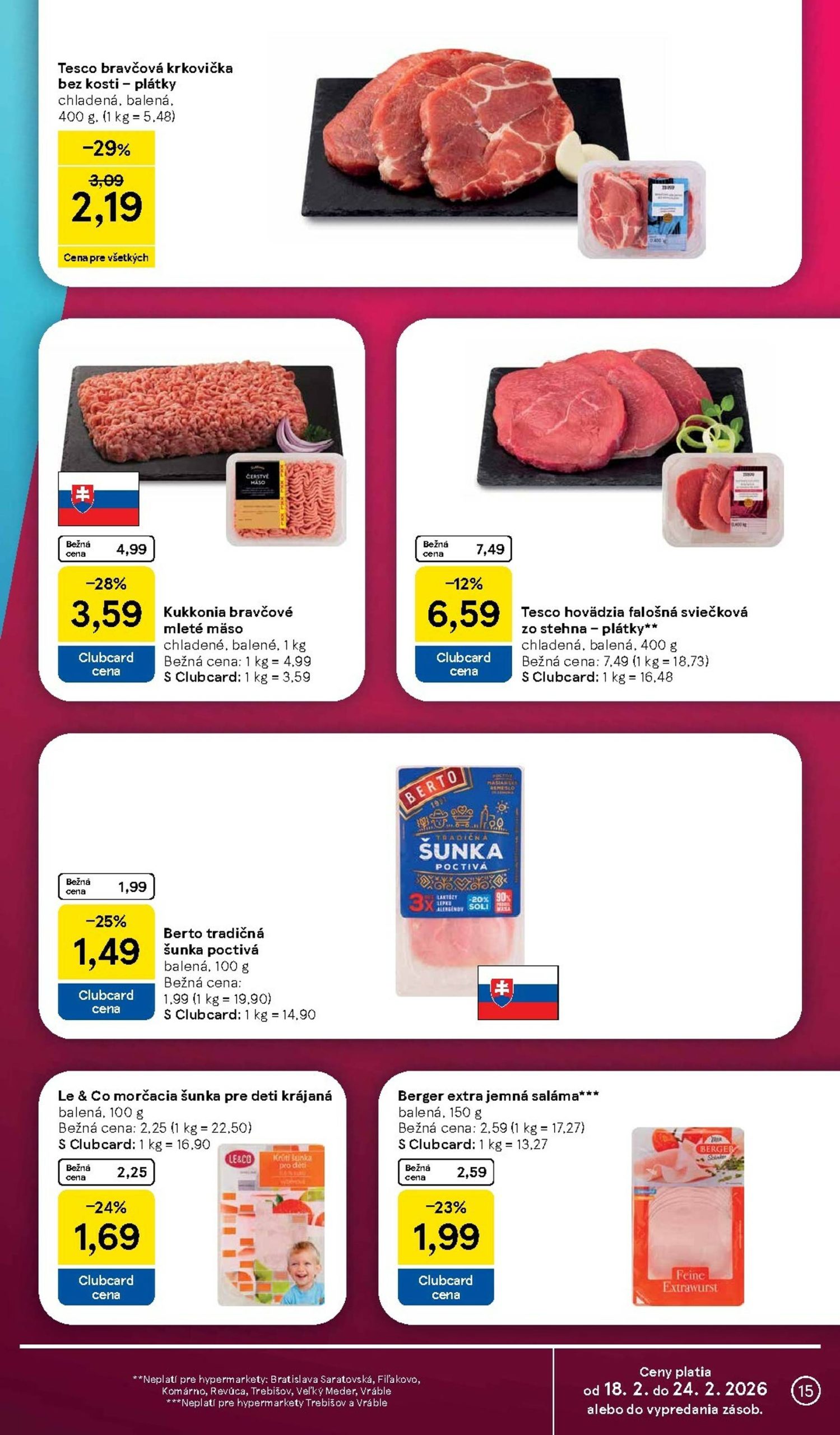 Page 15 of Aktuálny tesco leták platný od stredy 18.02 do 24.02