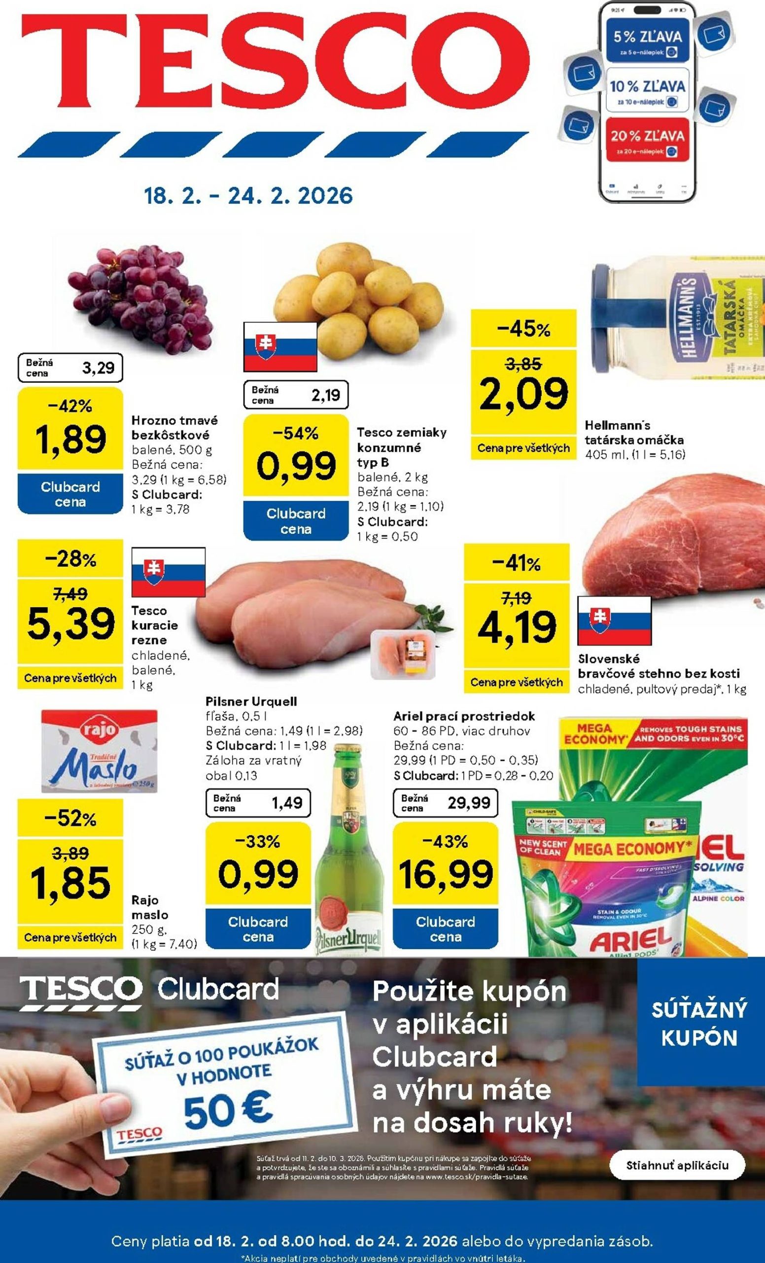 Page 1 of Aktuálny tesco leták platný od stredy 18.02 do 24.02