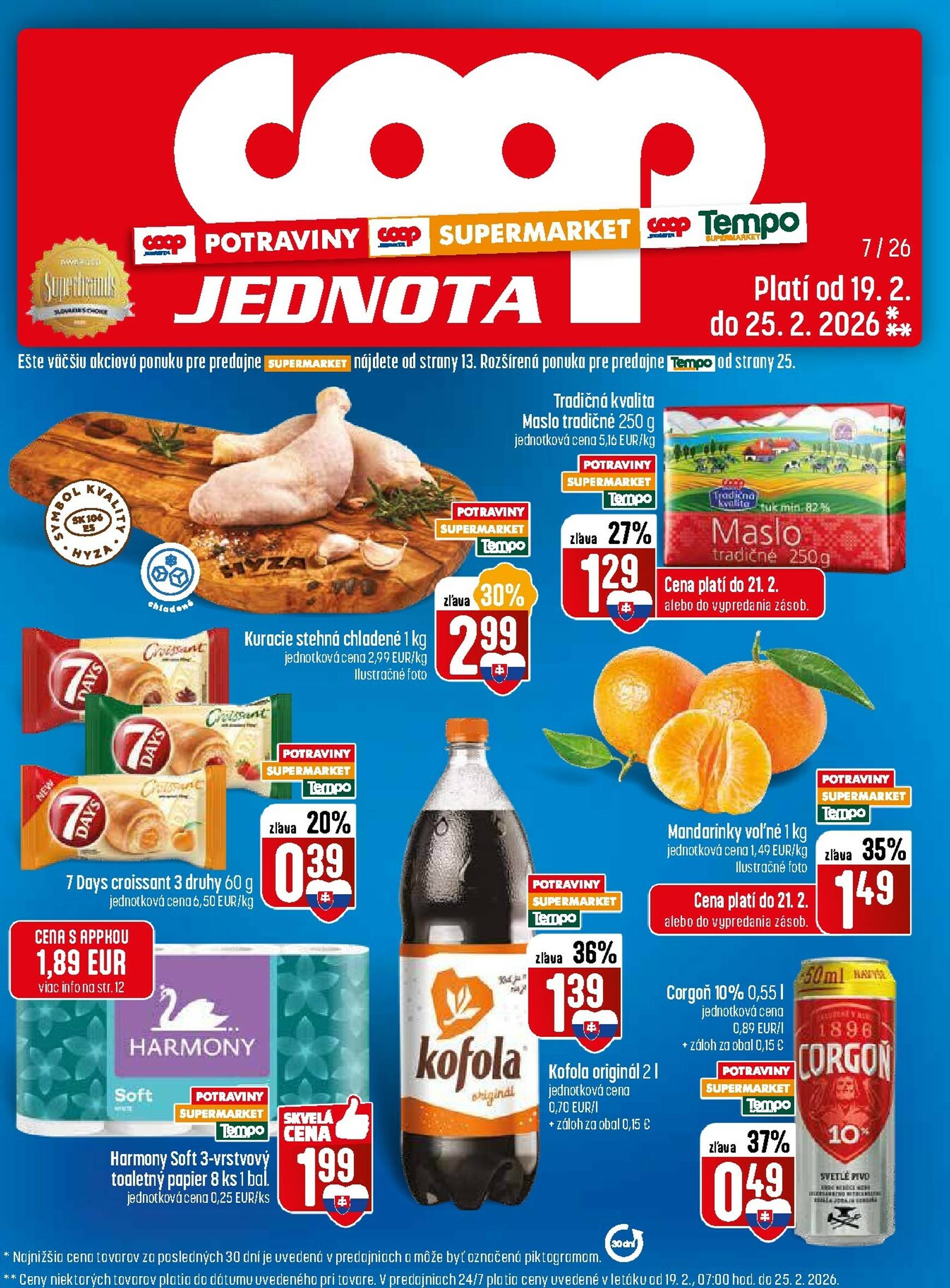 Page 1 of Aktuálny coop-jednota leták platný od štvrtka 19.02 do 25.02
