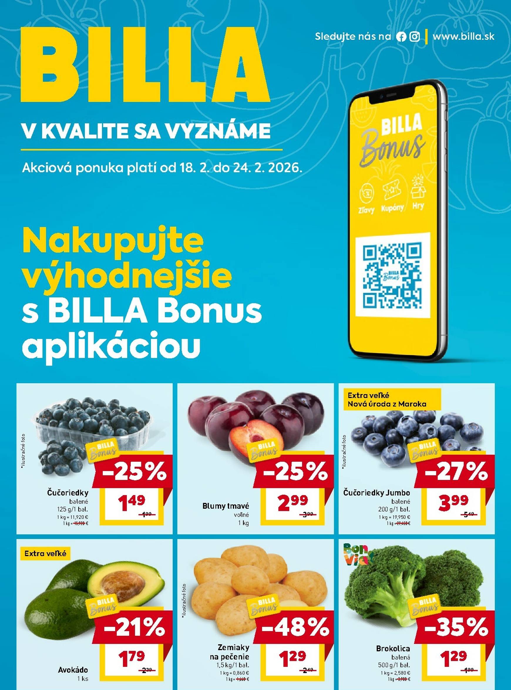 Page 1 of Aktuálny billa leták platný od stredy 18.02 do 24.02