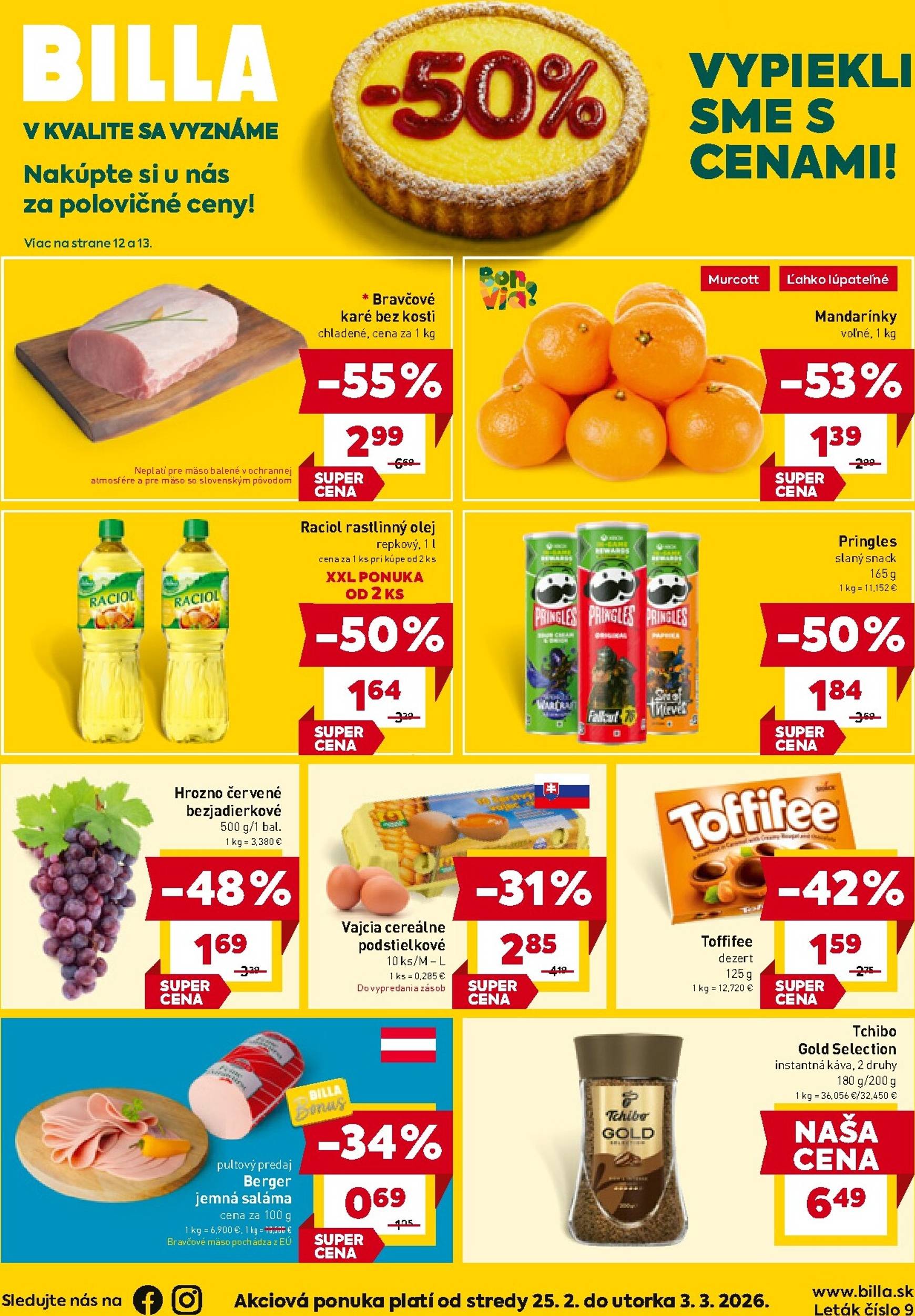 Page 1 of Aktuálny billa leták platný od stredy 25.02 do 03.03
