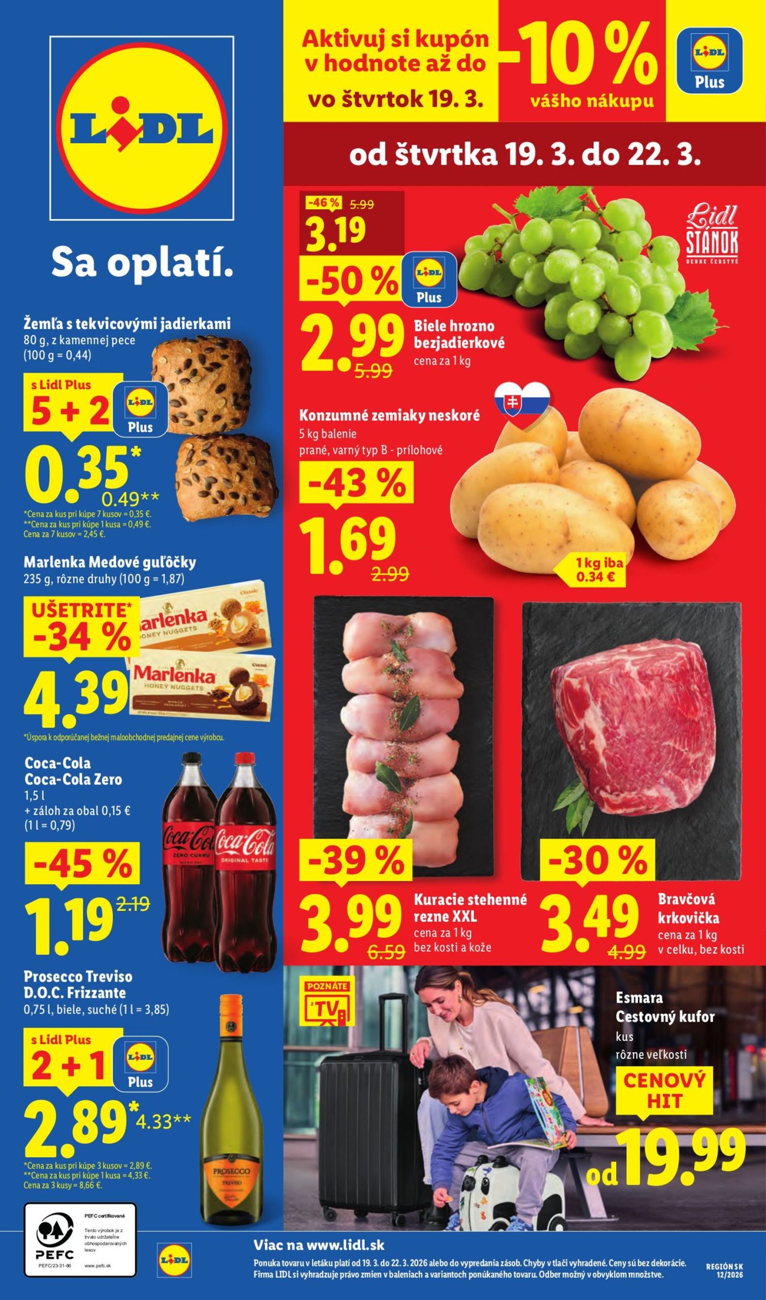 Page 1 of Aktuálny lidl leták platný od štvrtka 19.03 do 22.03