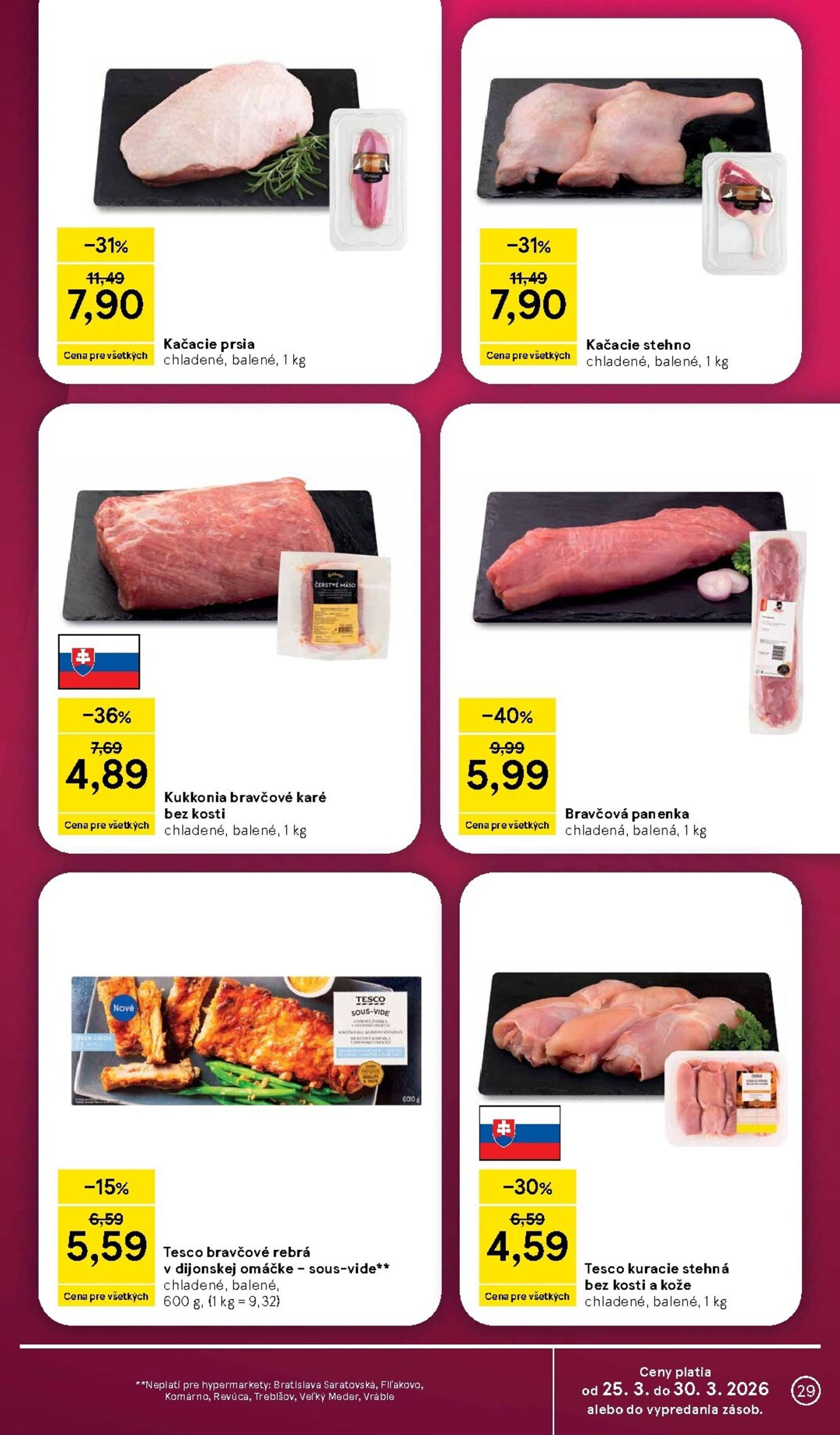 Page 29 of Aktuálny tesco leták platný od stredy 25.03 do 30.03