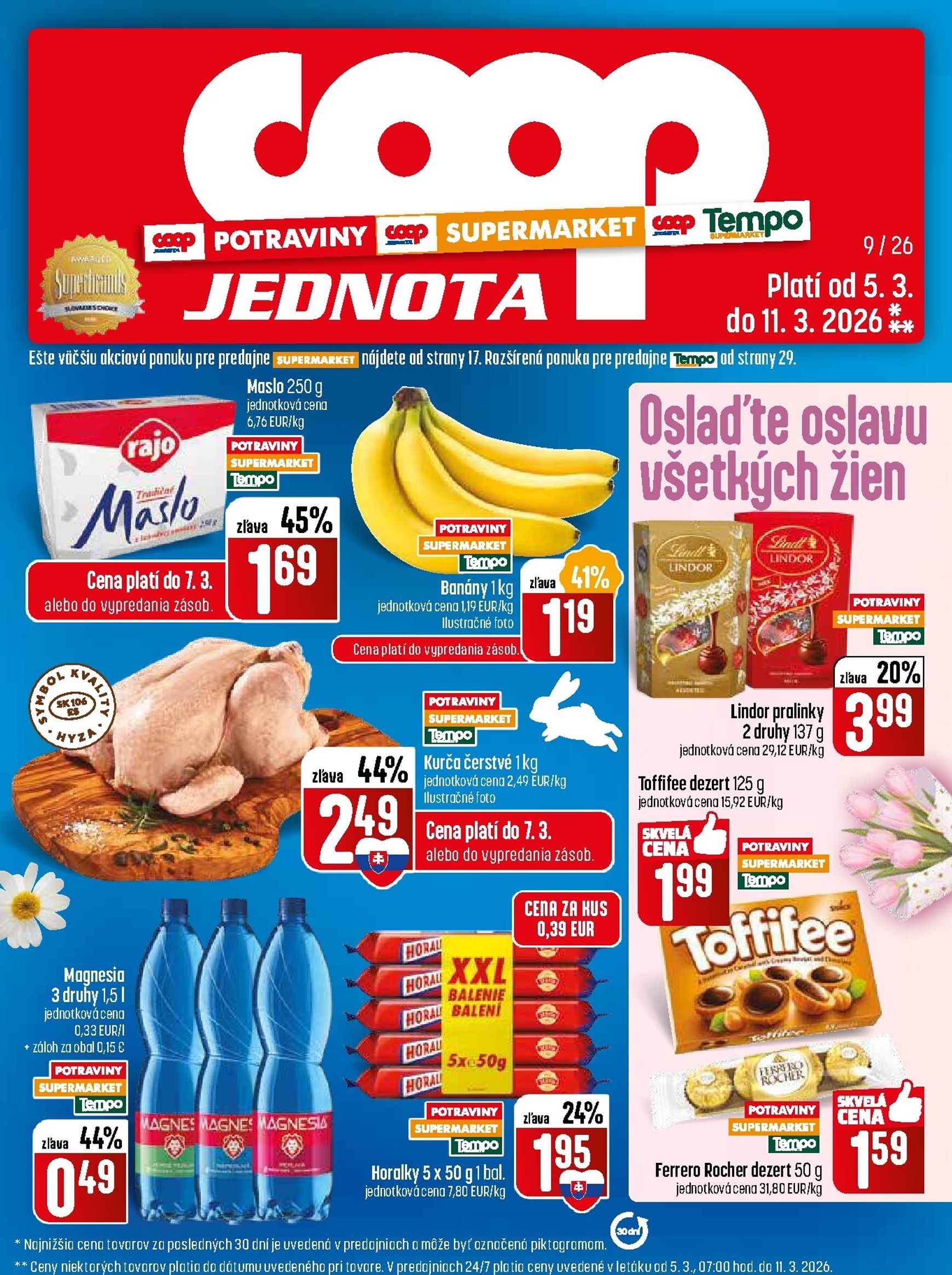 Page 1 of Aktuálny coop-jednota leták platný od štvrtka 05.03 do 11.03