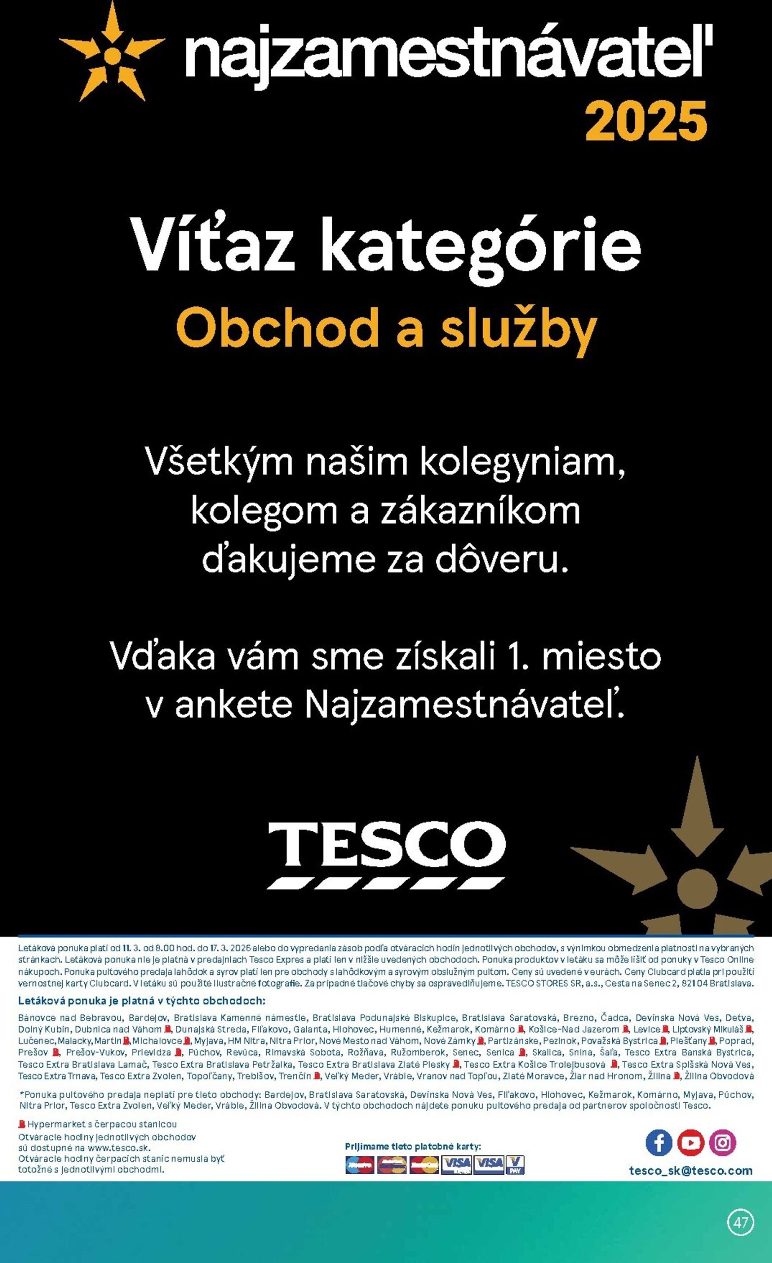 Page 47 of Aktuálny tesco leták platný od stredy 11.03 do 17.03